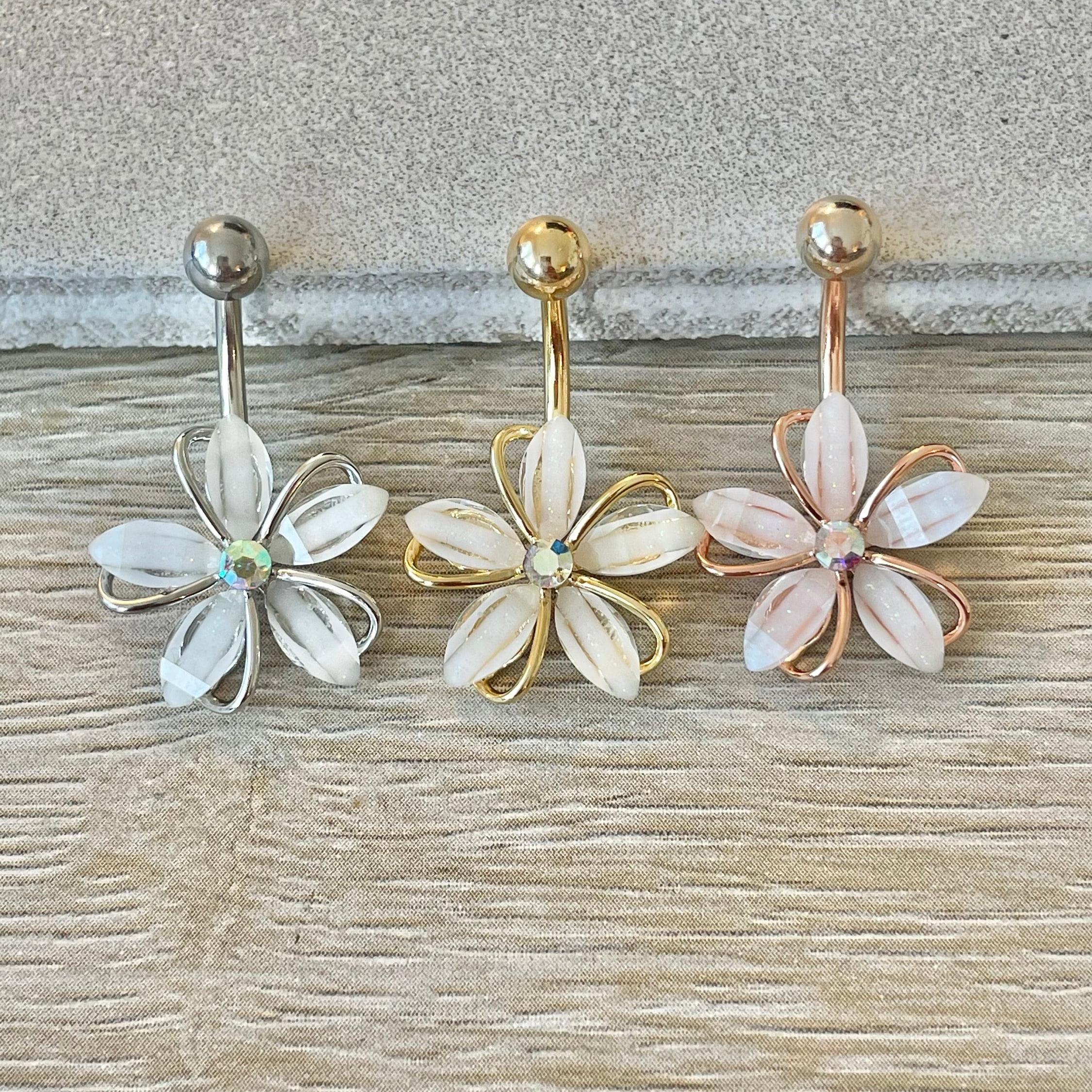 Leilani Bloom Belly Button Ring-Belly Button Rings-Elara Body Jewelry