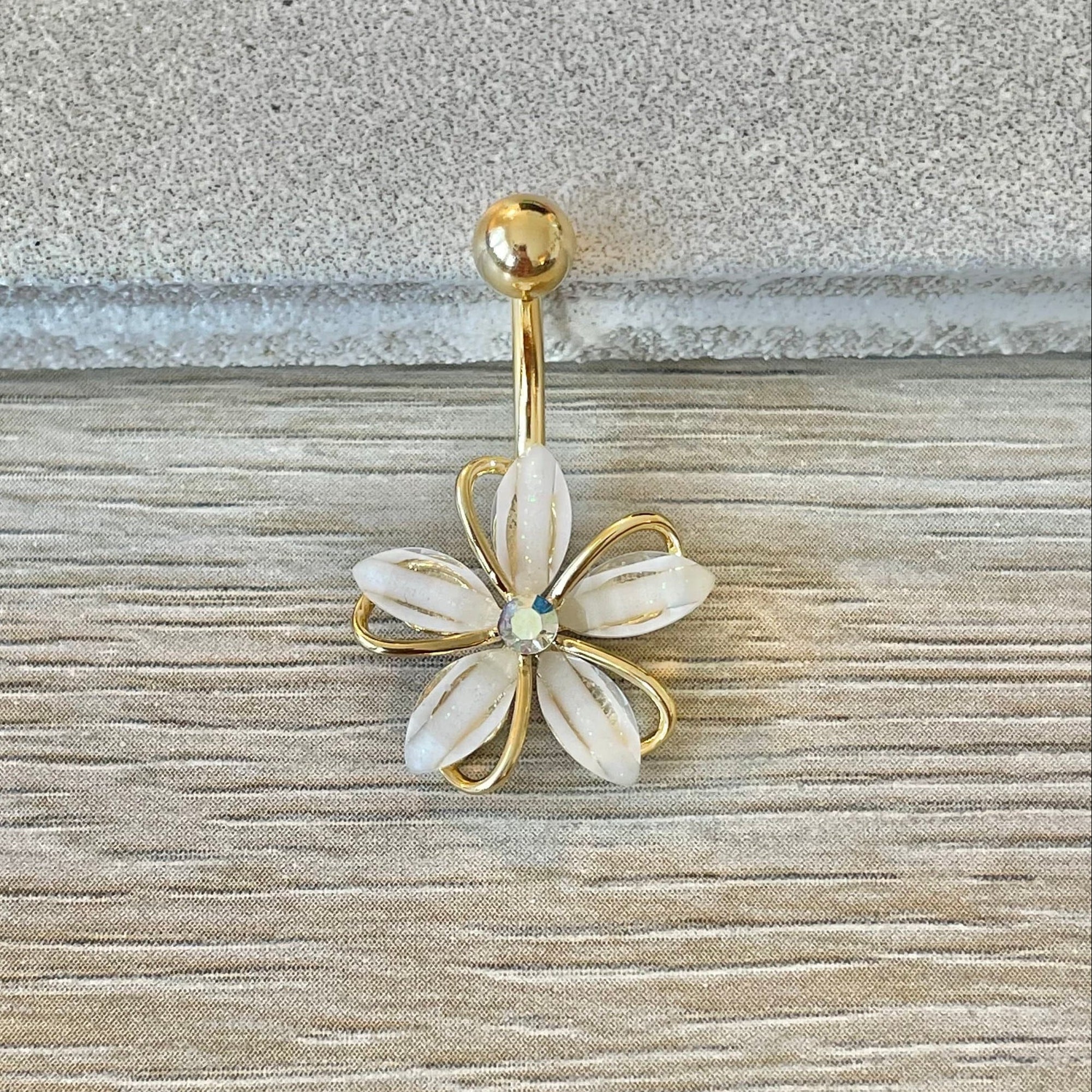 Leilani Bloom Belly Button Ring-Belly Button Rings-Gold-Elara Body Jewelry