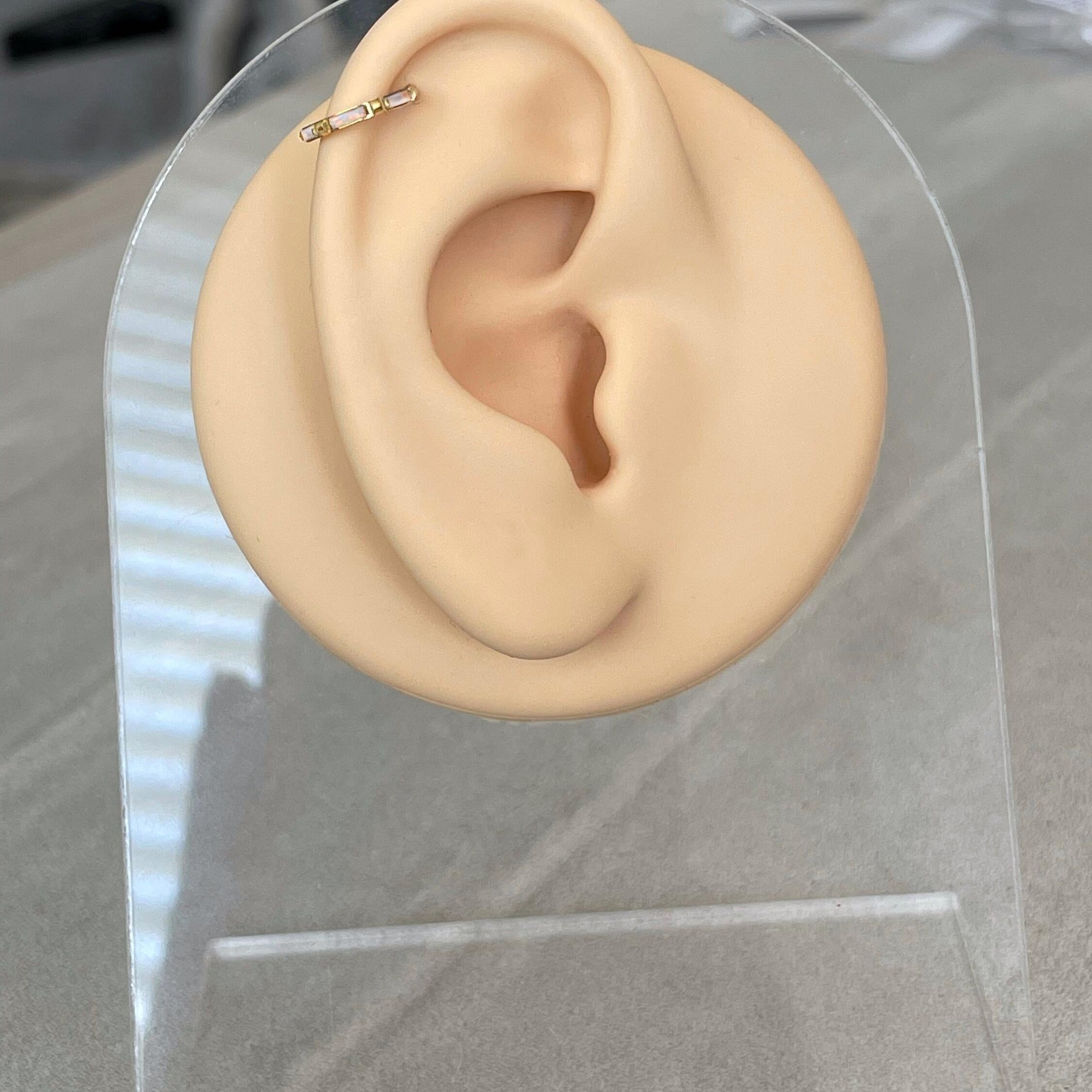 Lueur d’Opale Helix Earring-Cartilage Earring-Elara Body Jewelry