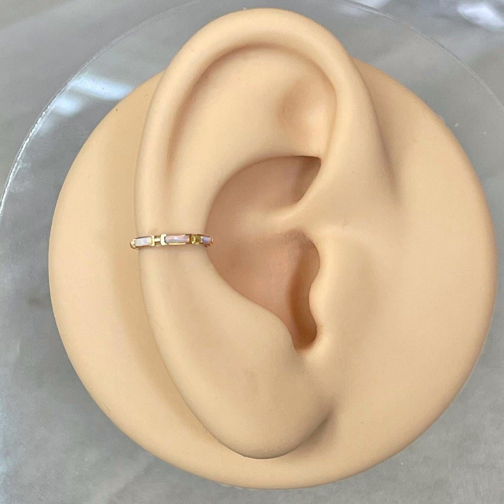 Lueur d’Opale Helix Earring-Cartilage Earring-Elara Body Jewelry