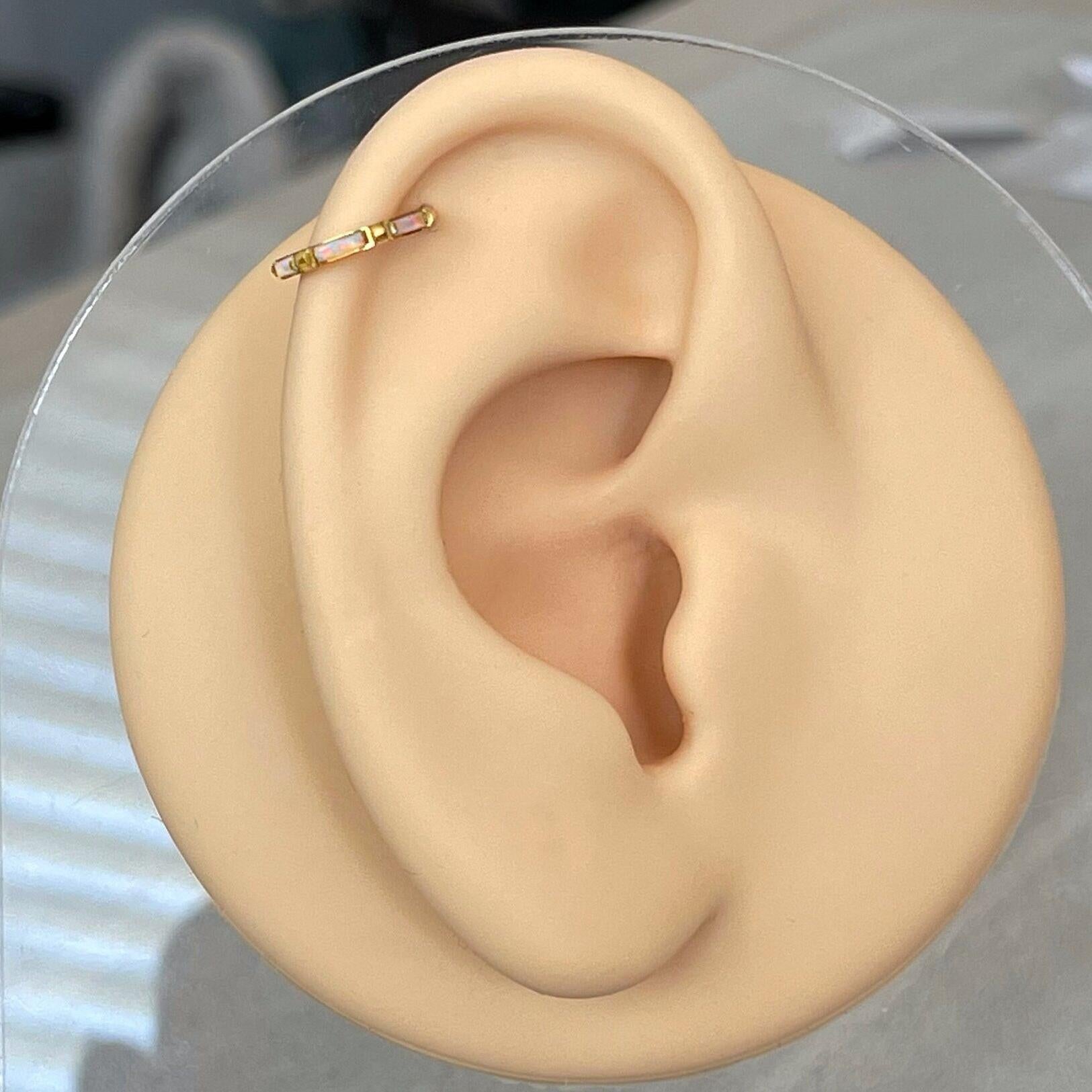 Lueur d’Opale Helix Earring-Cartilage Earring-Elara Body Jewelry