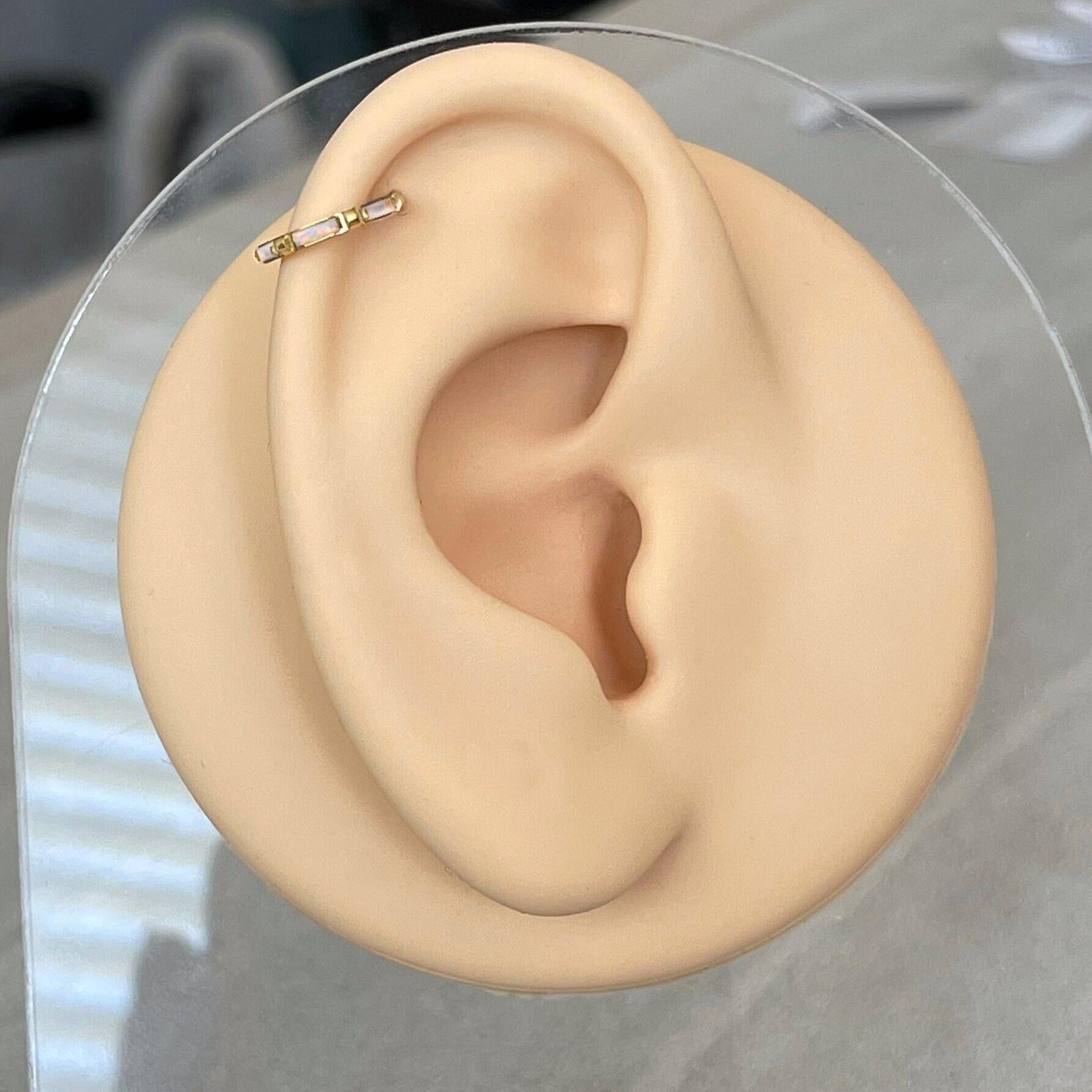 Lueur d’Opale Helix Earring-Cartilage Earring-Elara Body Jewelry