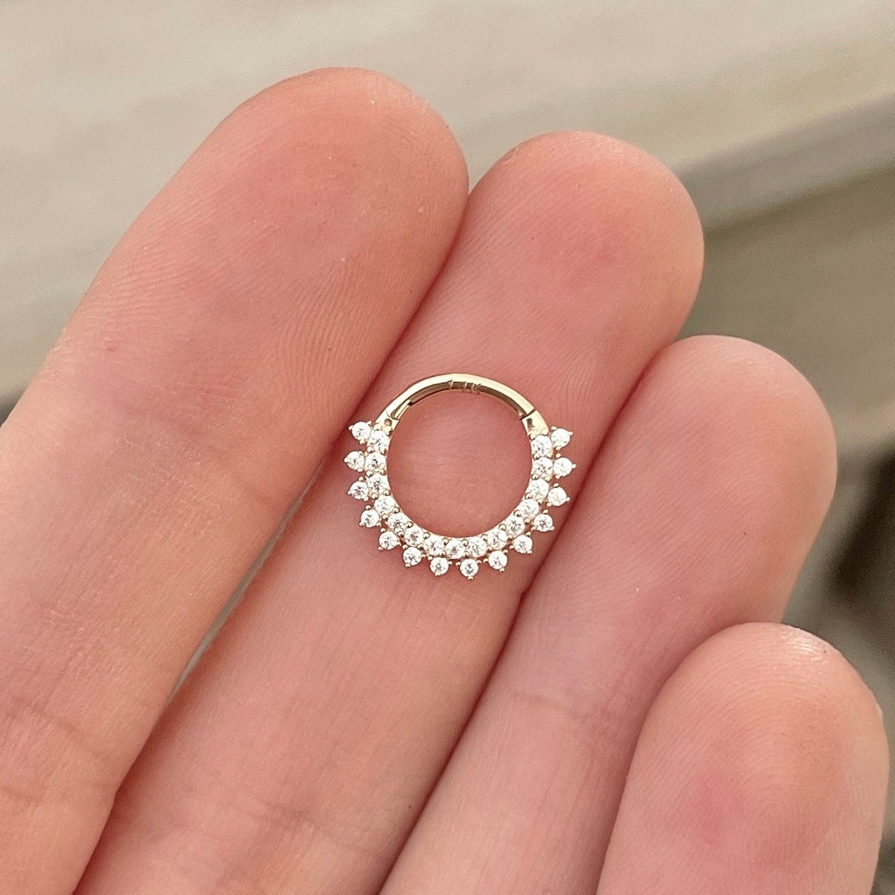 Lunara Shine Daith Earring-Daith Earring-Elara Body Jewelry