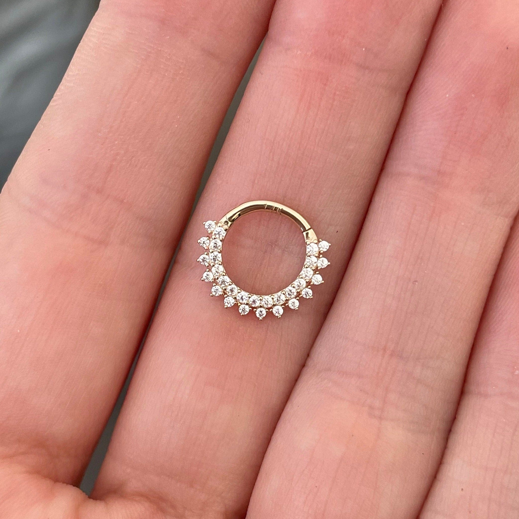 Lunara Shine Daith Earring-Daith Earring-Elara Body Jewelry