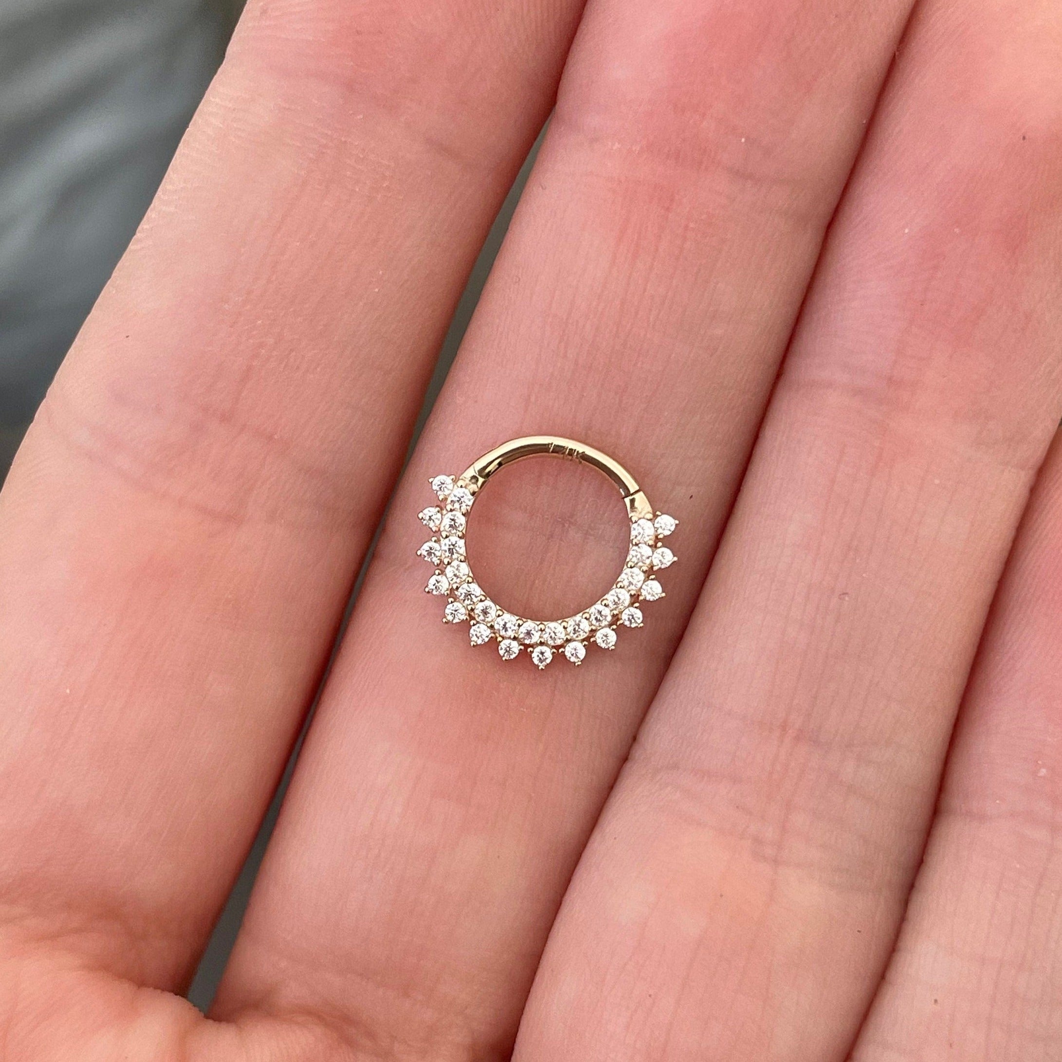 Lunara Shine Septum Ring-Septum Ring-Elara Body Jewelry