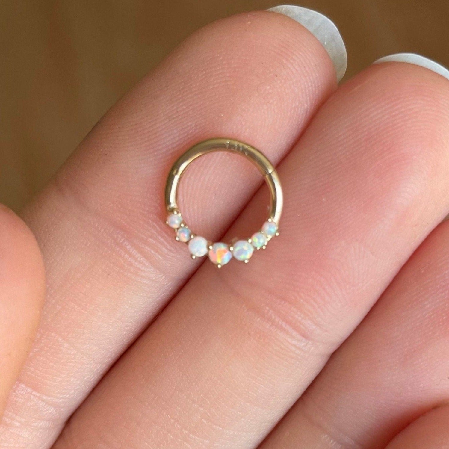 Lune d'Opale Septum Ring-Septum Ring-Elara Body Jewelry