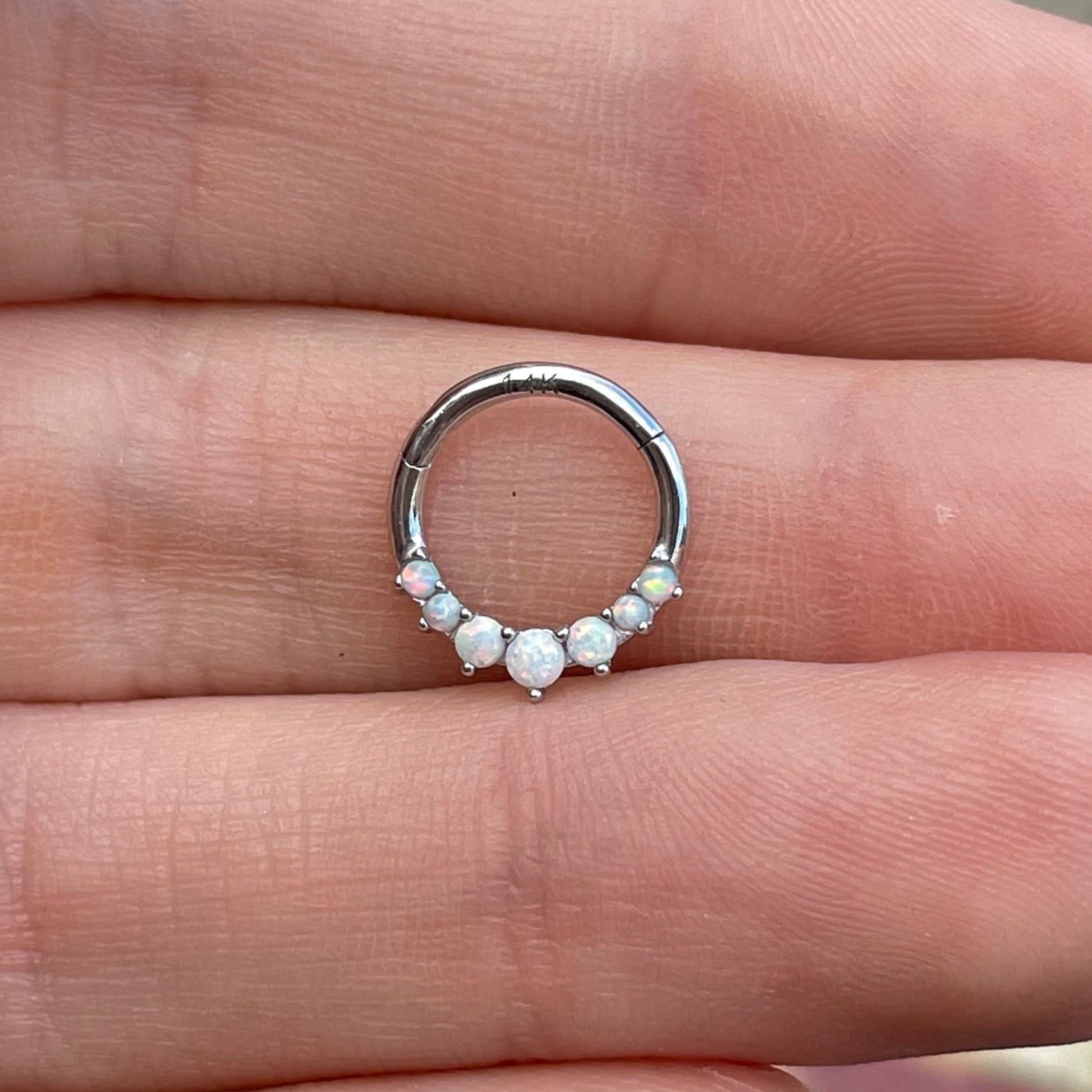 Lune d’Opale Septum Ring-Septum Ring-Elara Body Jewelry