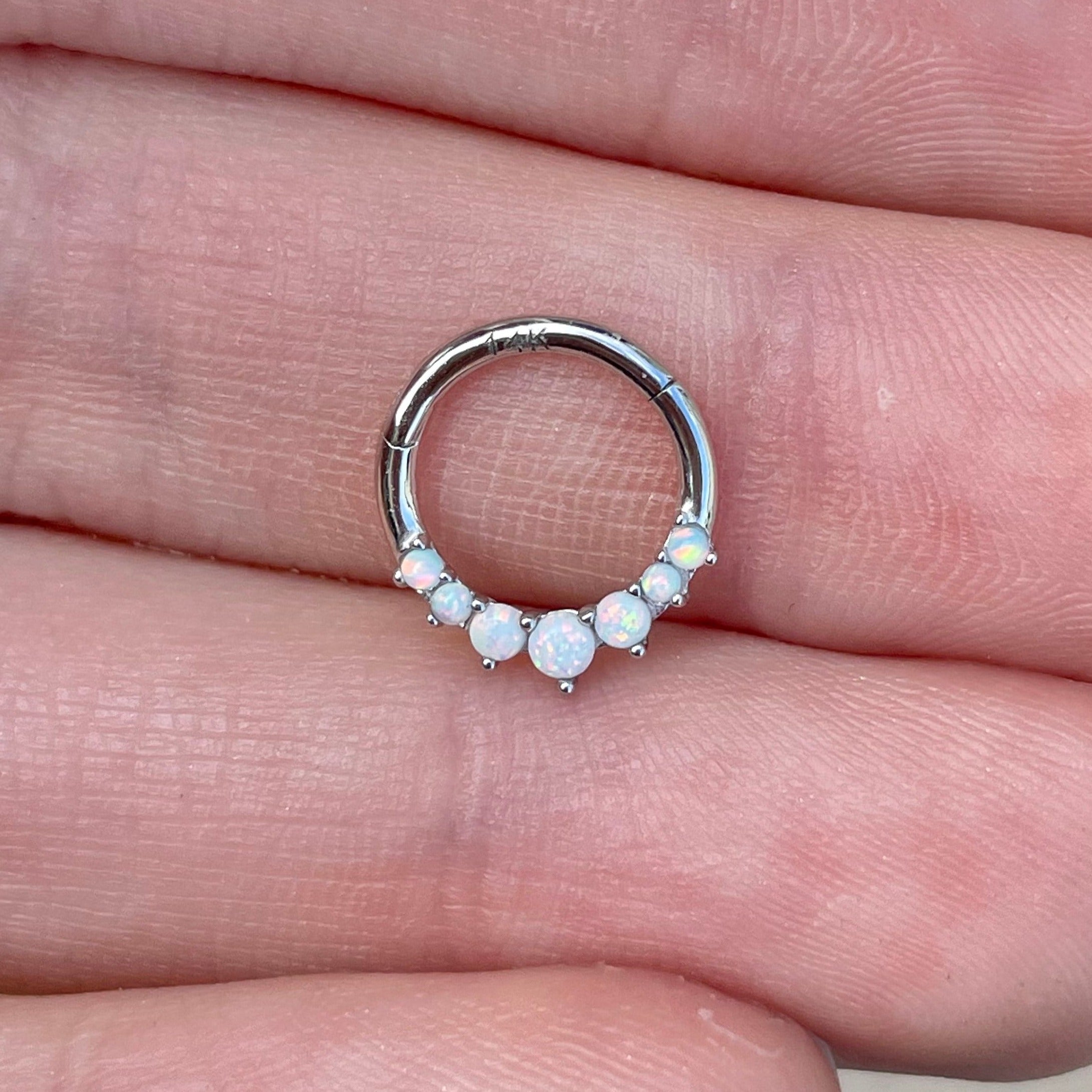 Lune d’Opale Septum Ring-Septum Ring-Elara Body Jewelry