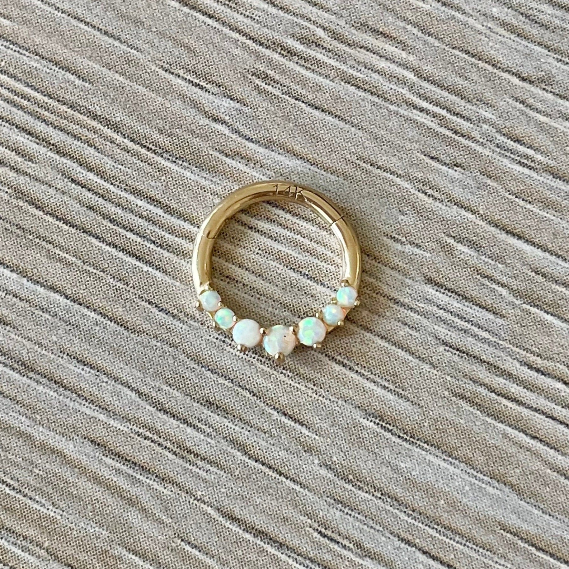 Lune d'Opale Septum Ring-Septum Ring-Elara Body Jewelry