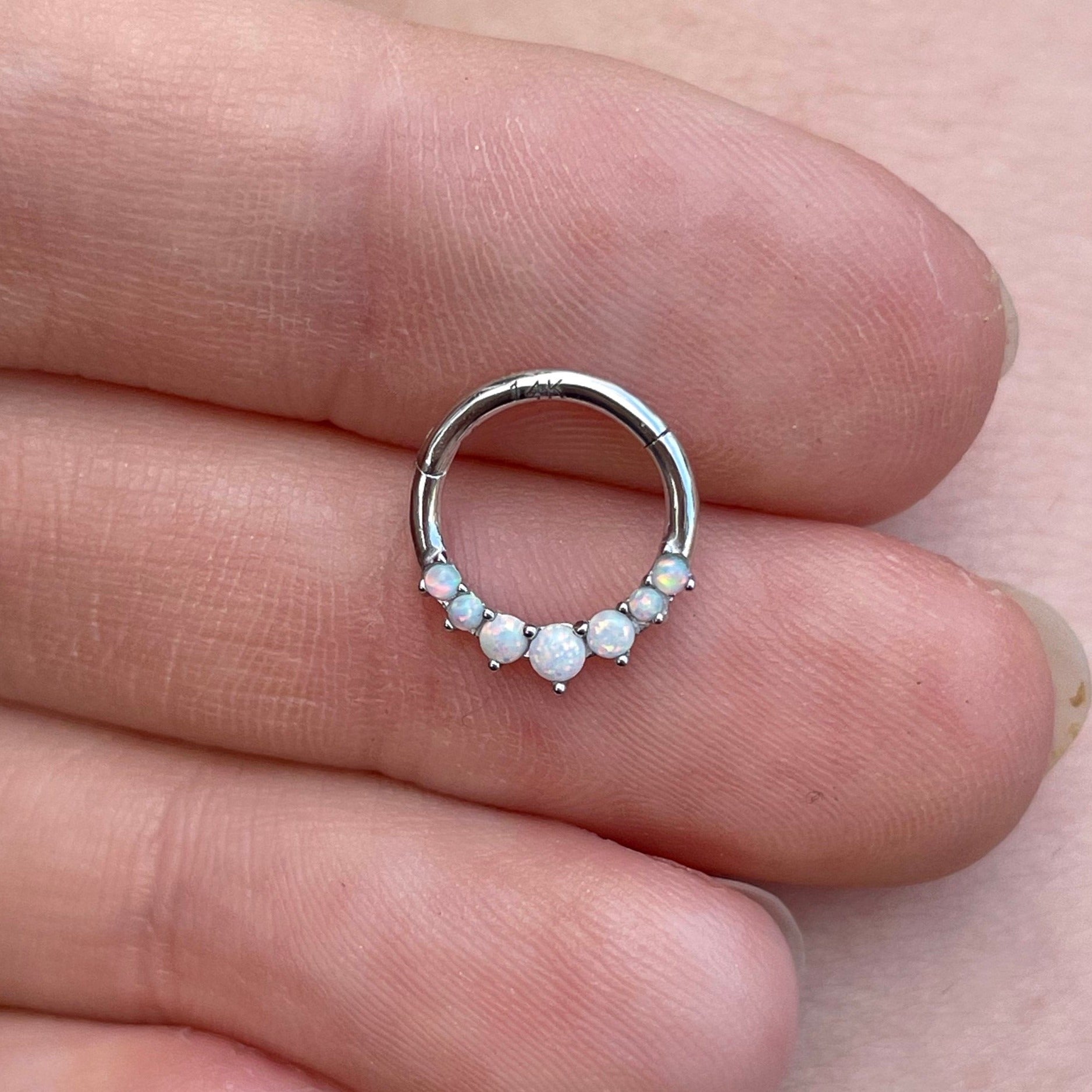 Lune d’Opale Septum Ring-Septum Ring-Elara Body Jewelry