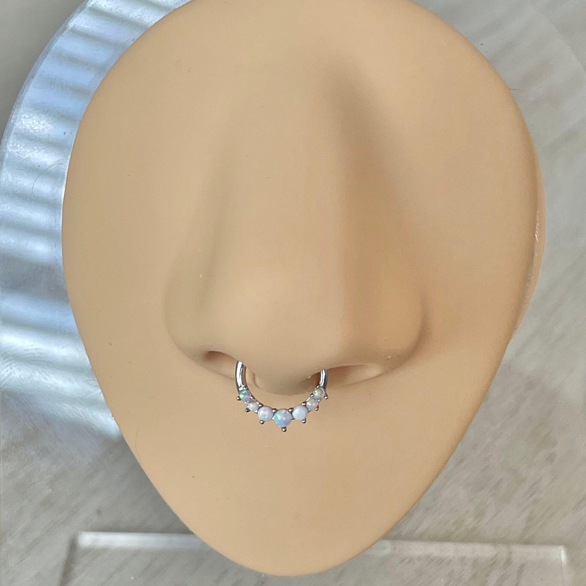 Lune d’Opale Septum Ring-Septum Ring-Elara Body Jewelry