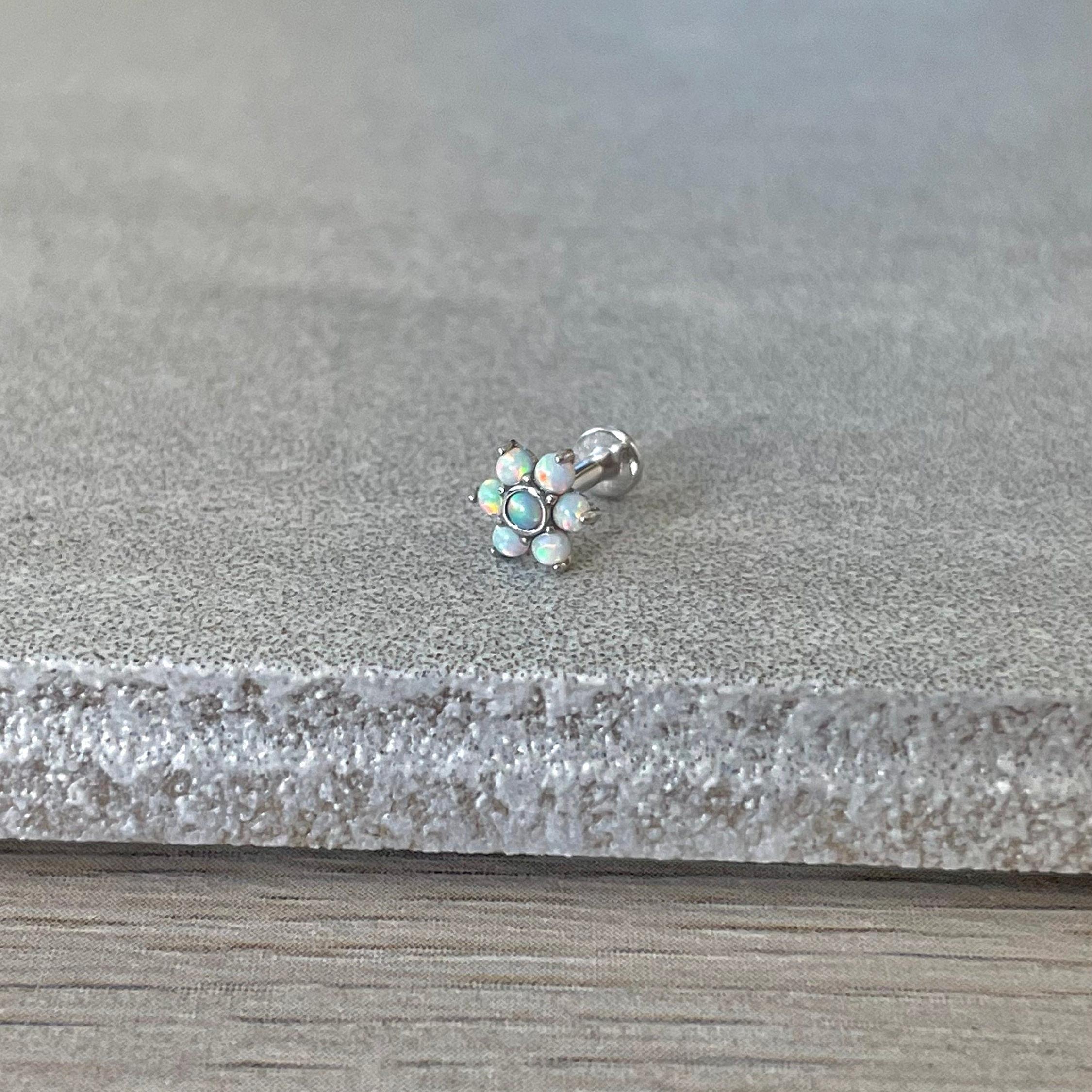 Luneda Bloom Flat Back Solid Gold Piercing-Cartilage Earring-Elara Body Jewelry