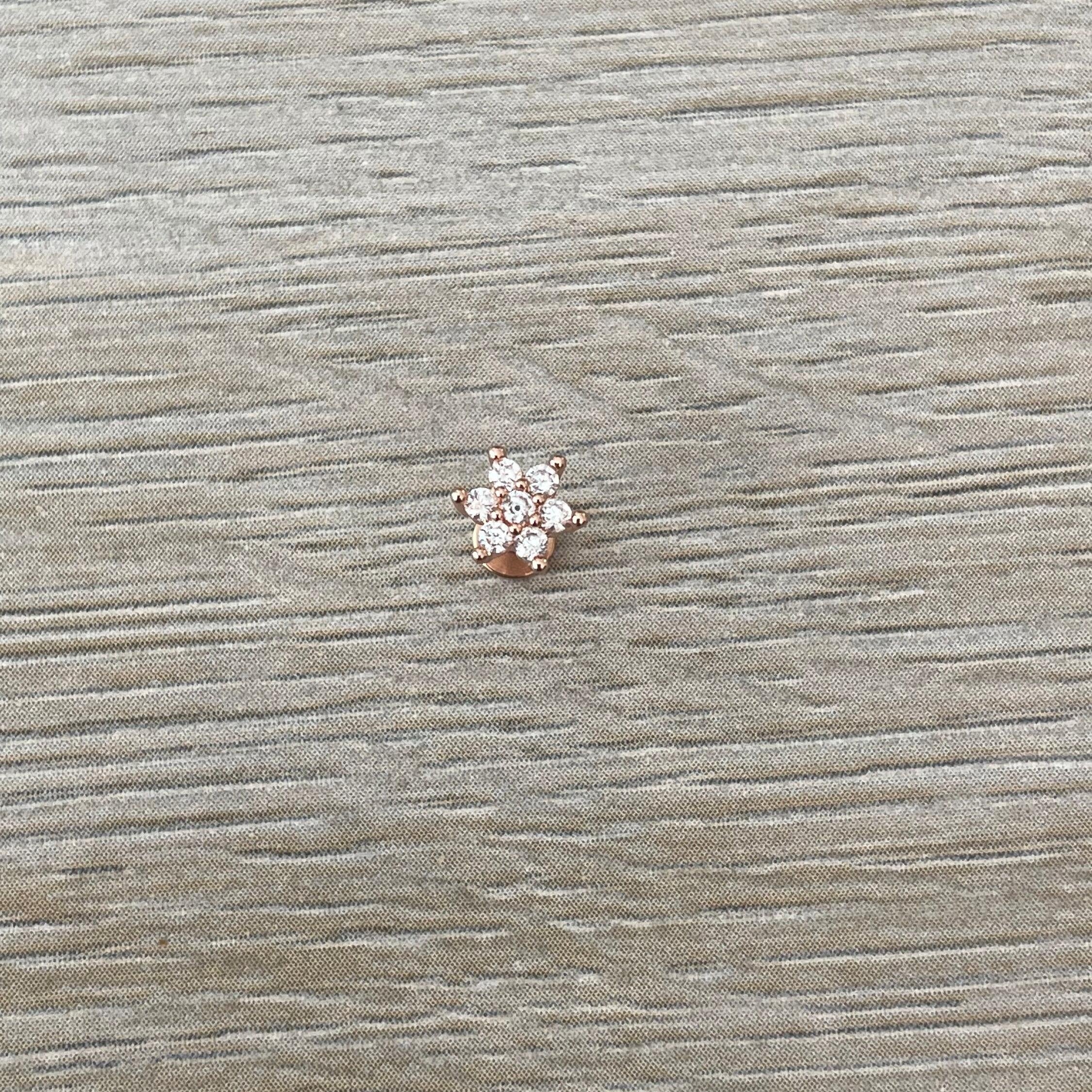 Luneda Bloom Flat Back Stud Piercing-Cartilage Earring-Elara Body Jewelry