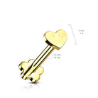 Luneda Heart Flat Back Stud-Cartilage Earring-Elara Body Jewelry
