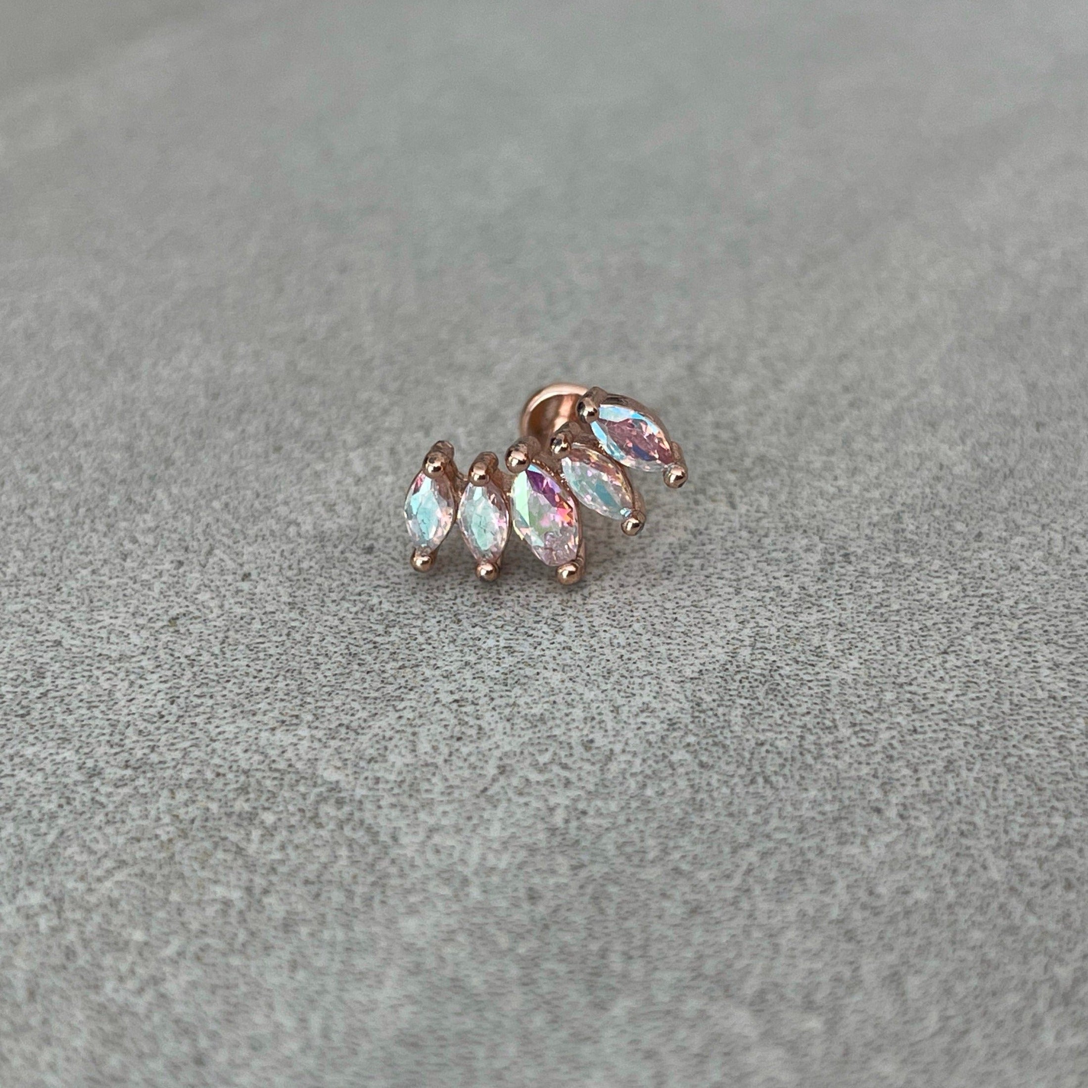 Lustralis Flat Back Piercing-Cartilage Earring-Elara Body Jewelry