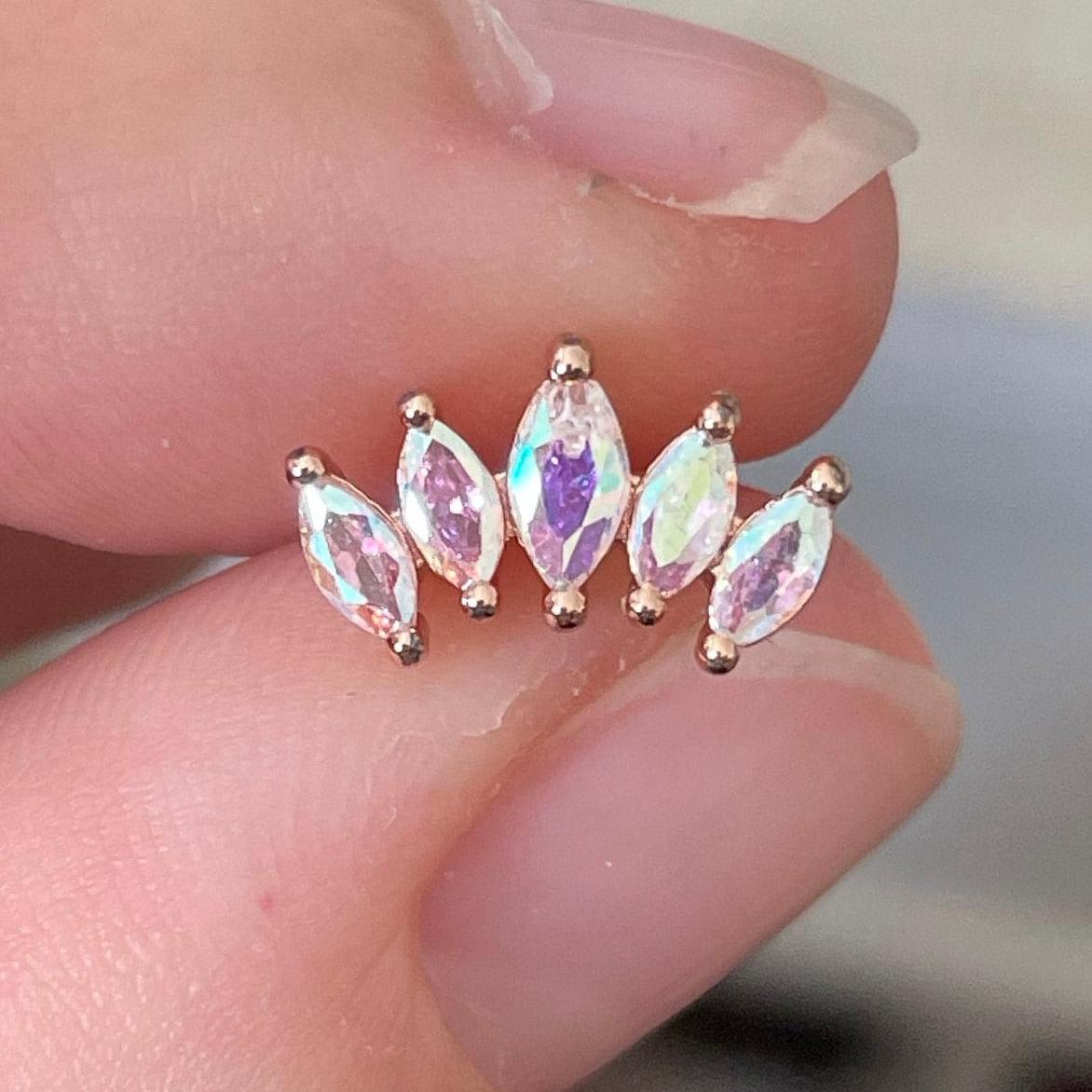 Lustralis Flat Back Piercing-Cartilage Earring-Elara Body Jewelry