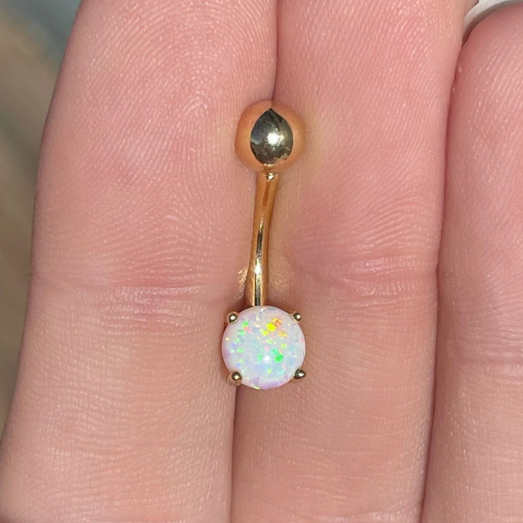 Mira Opal Belly Button Ring-Belly Button Rings-Elara Body Jewelry