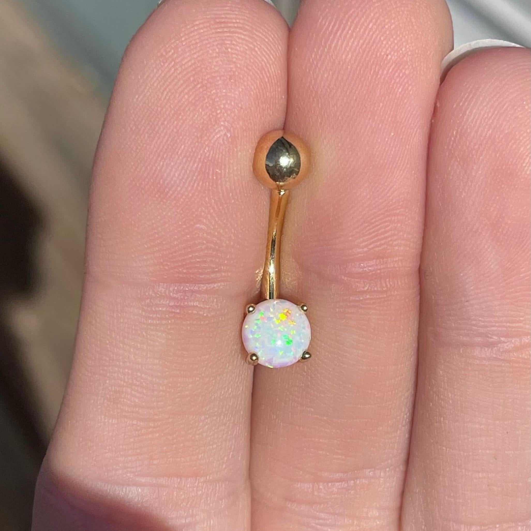 Mira Opal Belly Button Ring-Belly Button Rings-Elara Body Jewelry