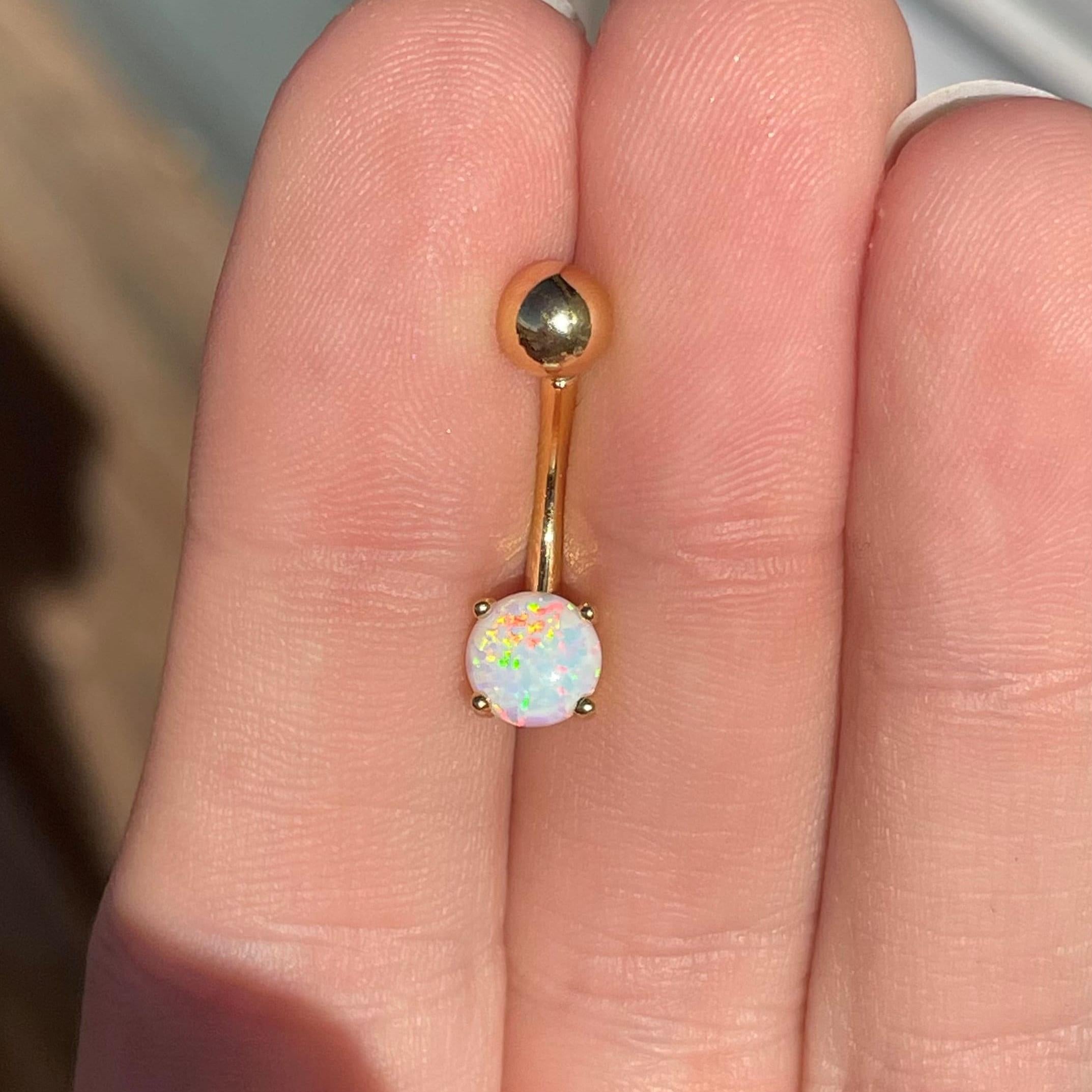 Mira Opal Belly Button Ring-Belly Button Rings-Elara Body Jewelry
