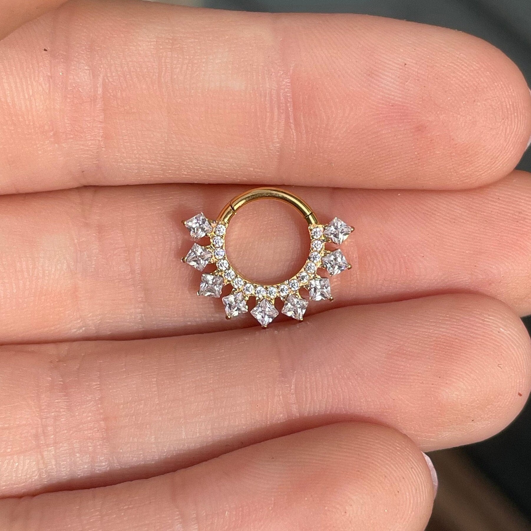 Oranessa Daith Earring-Daith Earring-Gold-8mm Diameter-Elara Body Jewelry