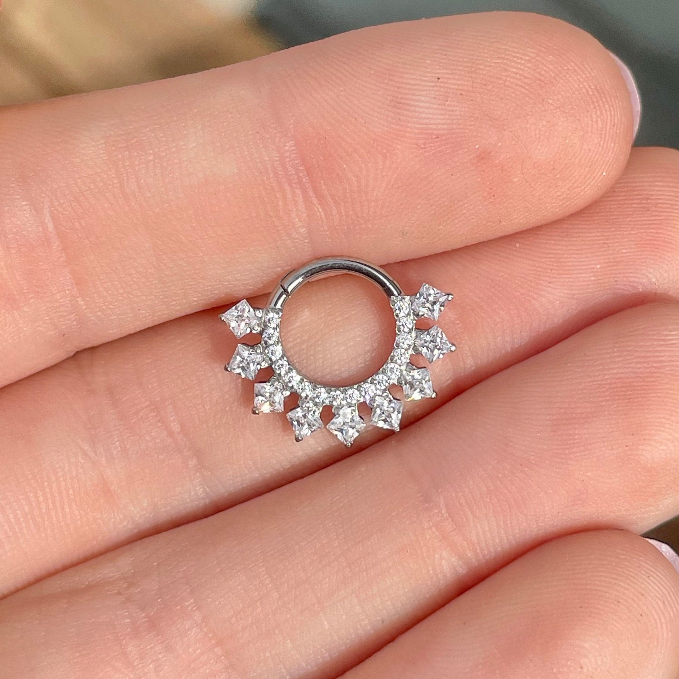 Oranessa Daith Earring-Daith Earring-Silver-8mm Diameter-Elara Body Jewelry