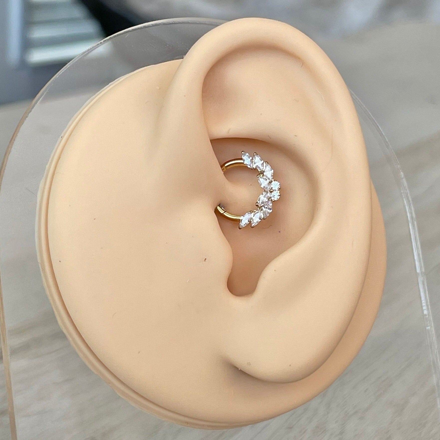 Papillon Celeste Daith Earring-Daith Earring-Gold/Yellow Gold-8mm Diameter-Titanium-Elara Body Jewelry