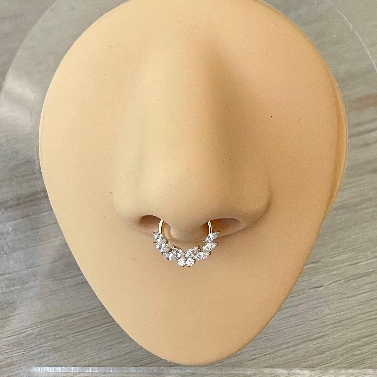 Papillon Celeste Septum Ring-Septum Ring-Gold-8mm Diameter-Surgical Steel-Elara Body Jewelry