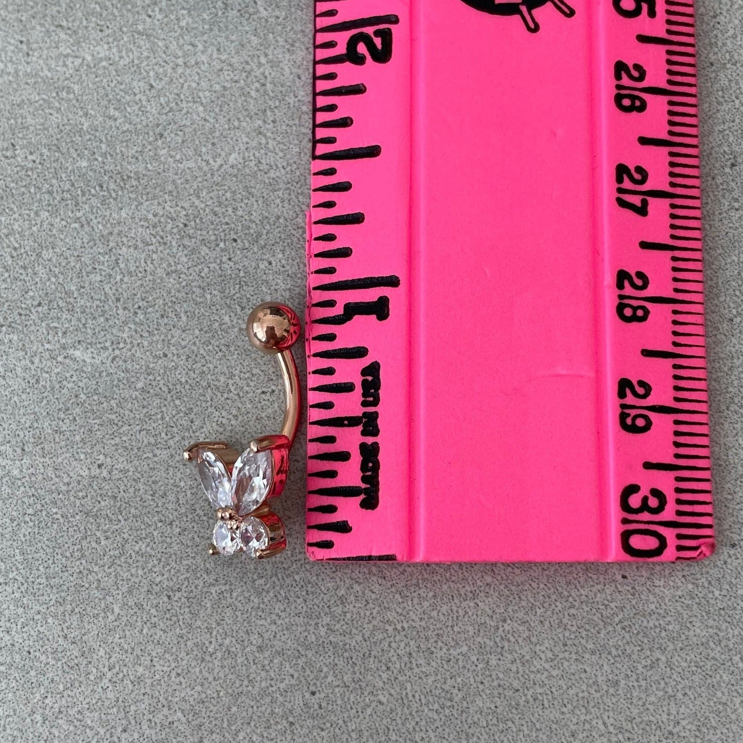 Rose Gold Butterfly Belly Button Ring-Belly Button Rings-Elara Body Jewelry
