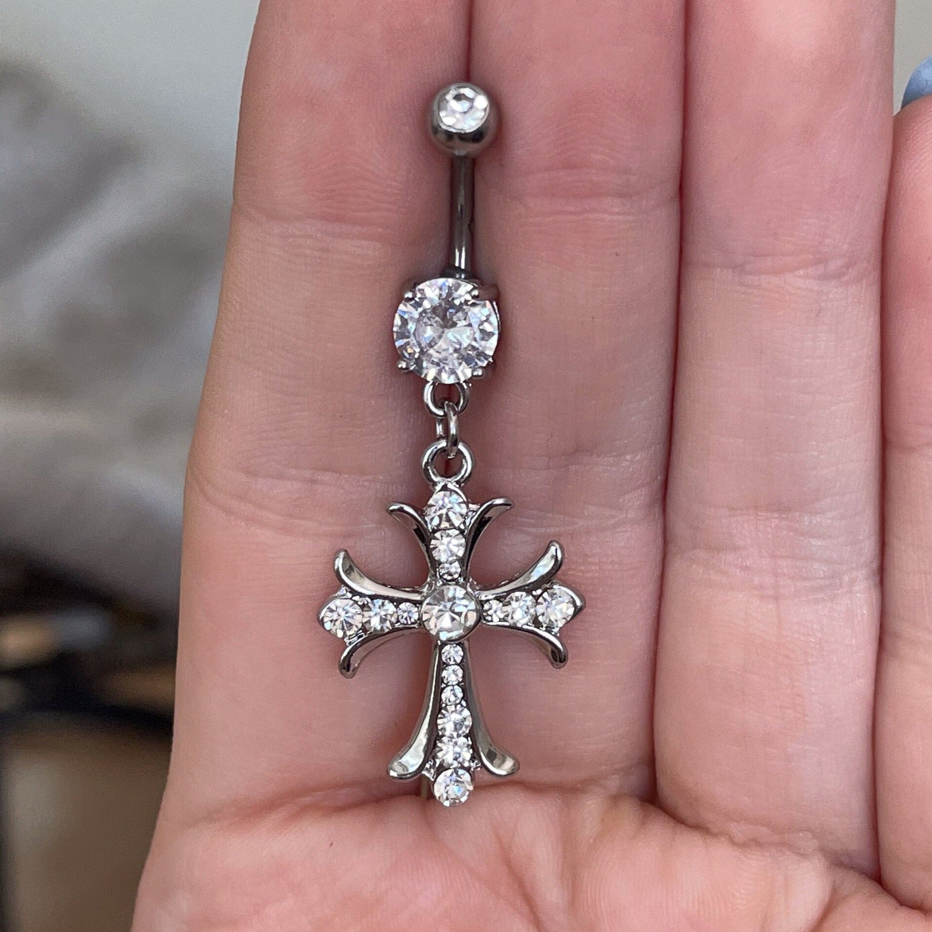 Sanctielle Belly Button Ring-Belly Button Rings-Elara Body Jewelry