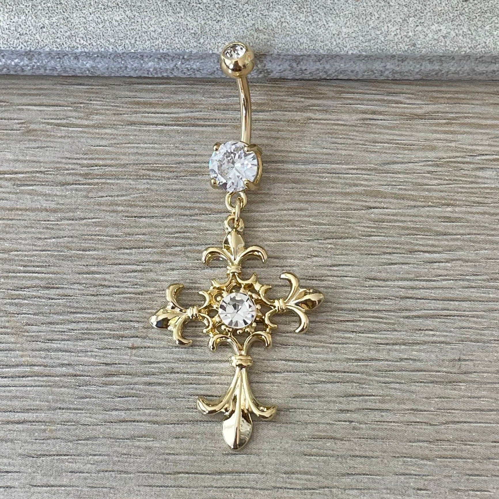 Sanctielle Belly Button Ring-Belly Button Rings-Elara Body Jewelry