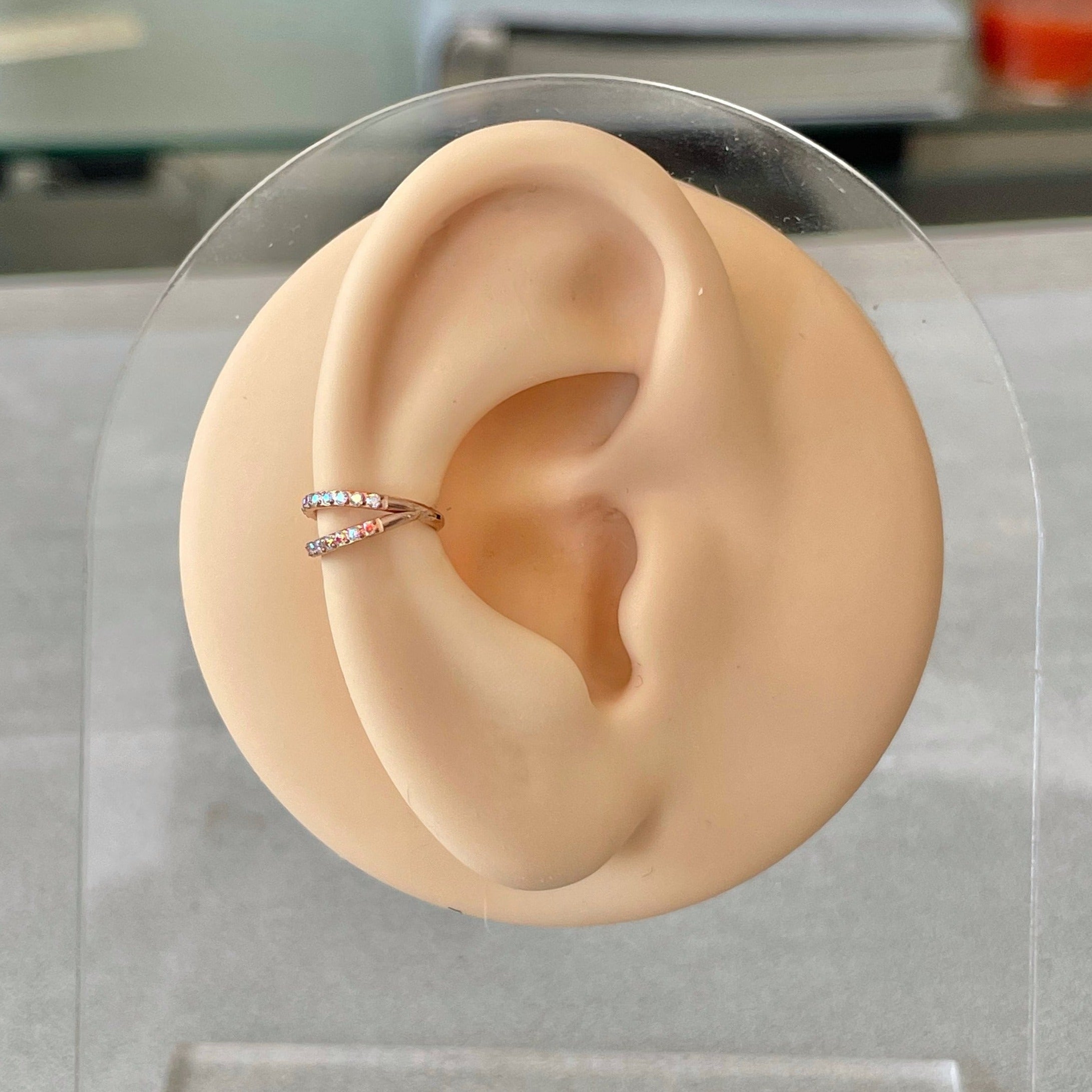 Selene Veil Conch Earring-Cartilage Earring-Elara Body Jewelry