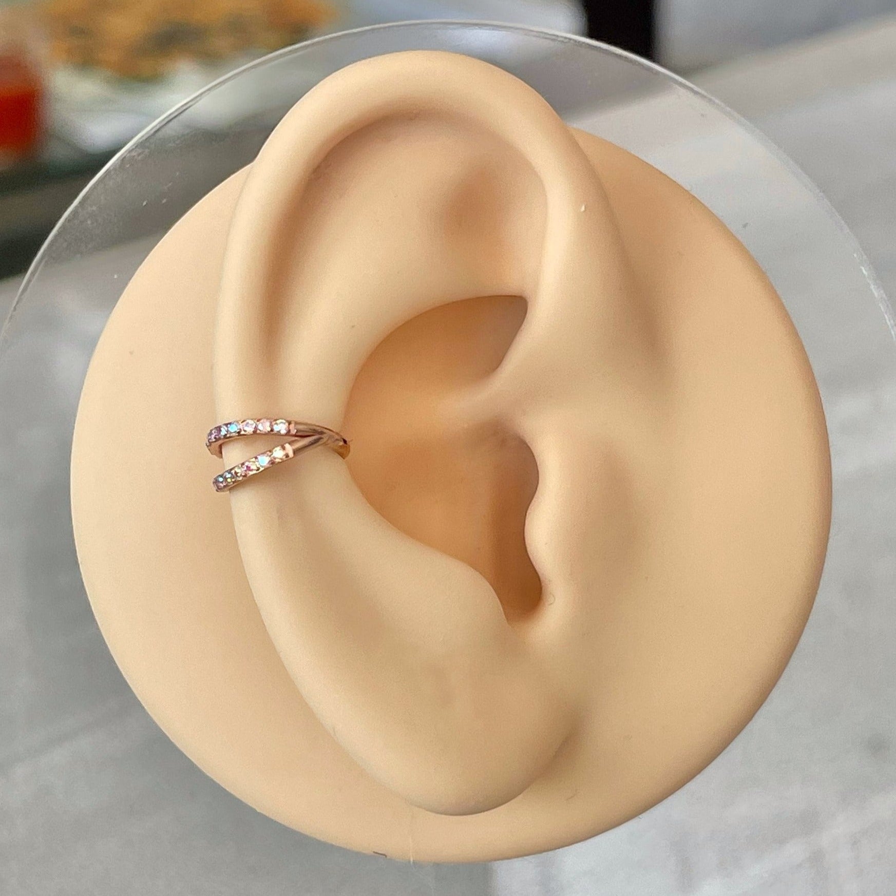 Selene Veil Conch Earring-Cartilage Earring-Elara Body Jewelry