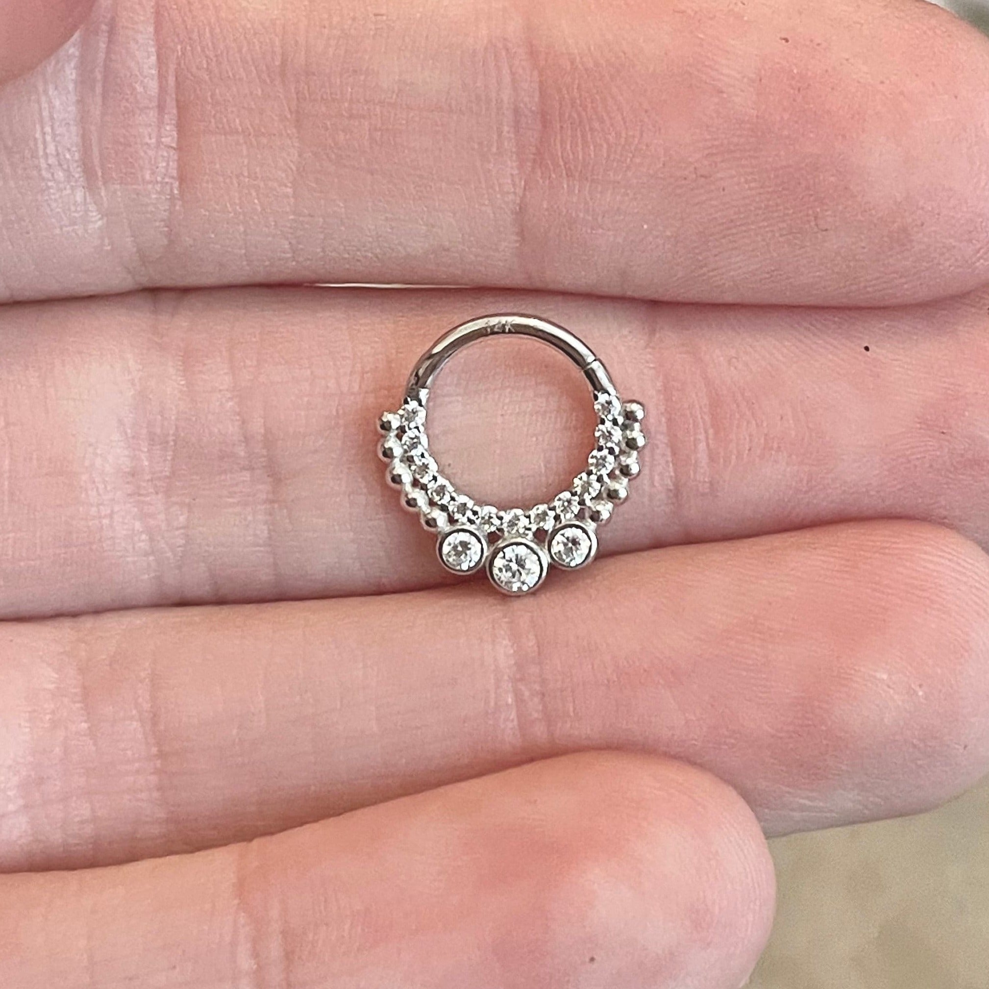 Selunai Septum Ring-Septum Ring-Elara Body Jewelry