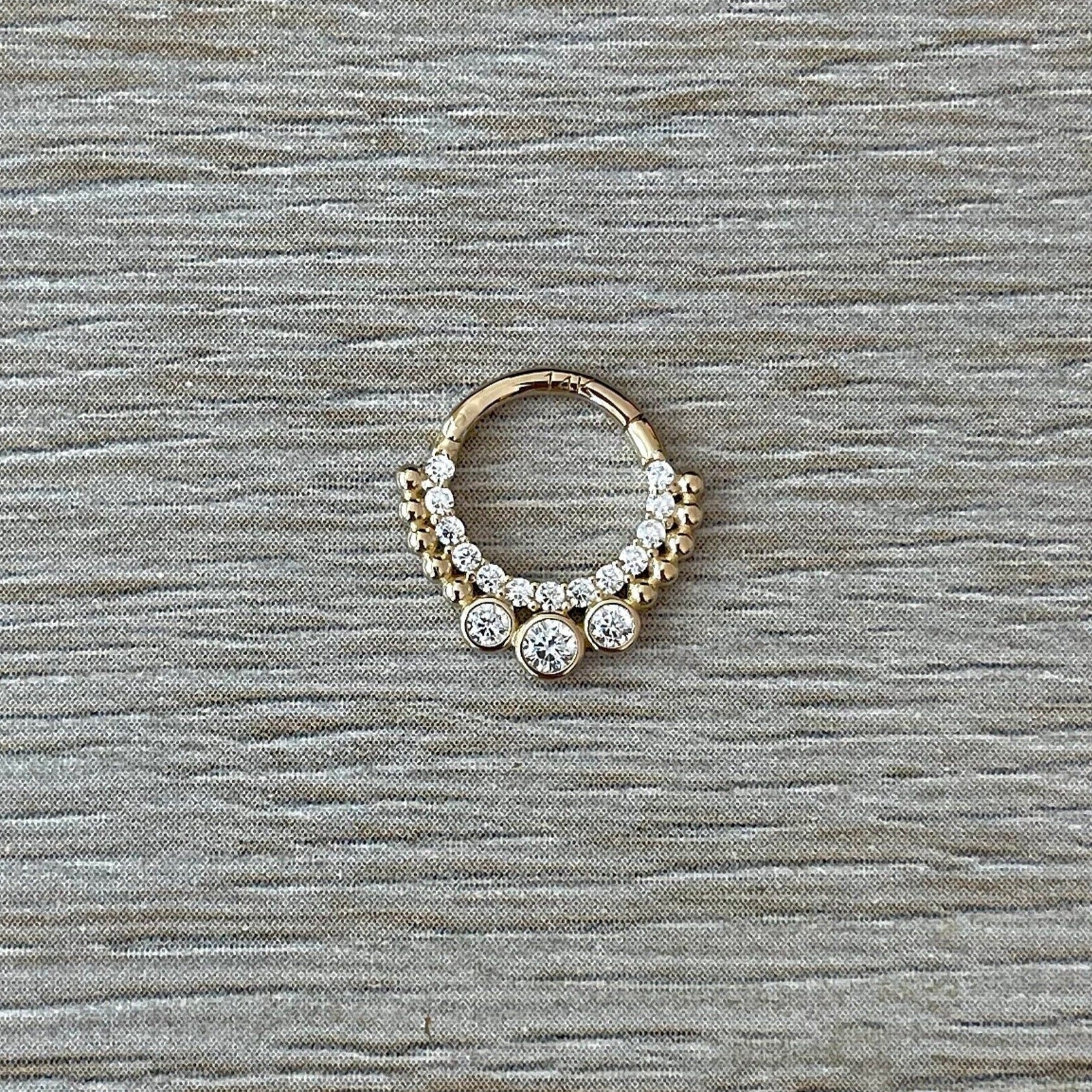 Selunai Septum Ring-Septum Ring-Yellow Gold-Elara Body Jewelry