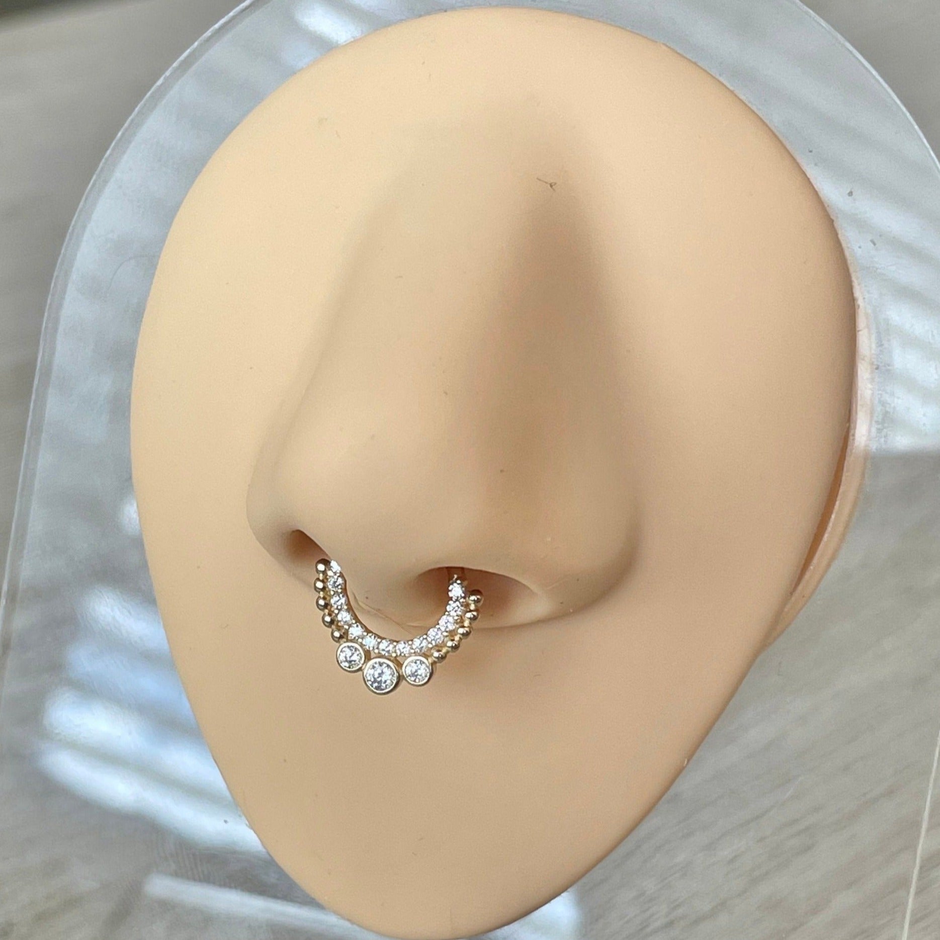 Selunai Septum Ring-Septum Ring-Yellow Gold-Elara Body Jewelry