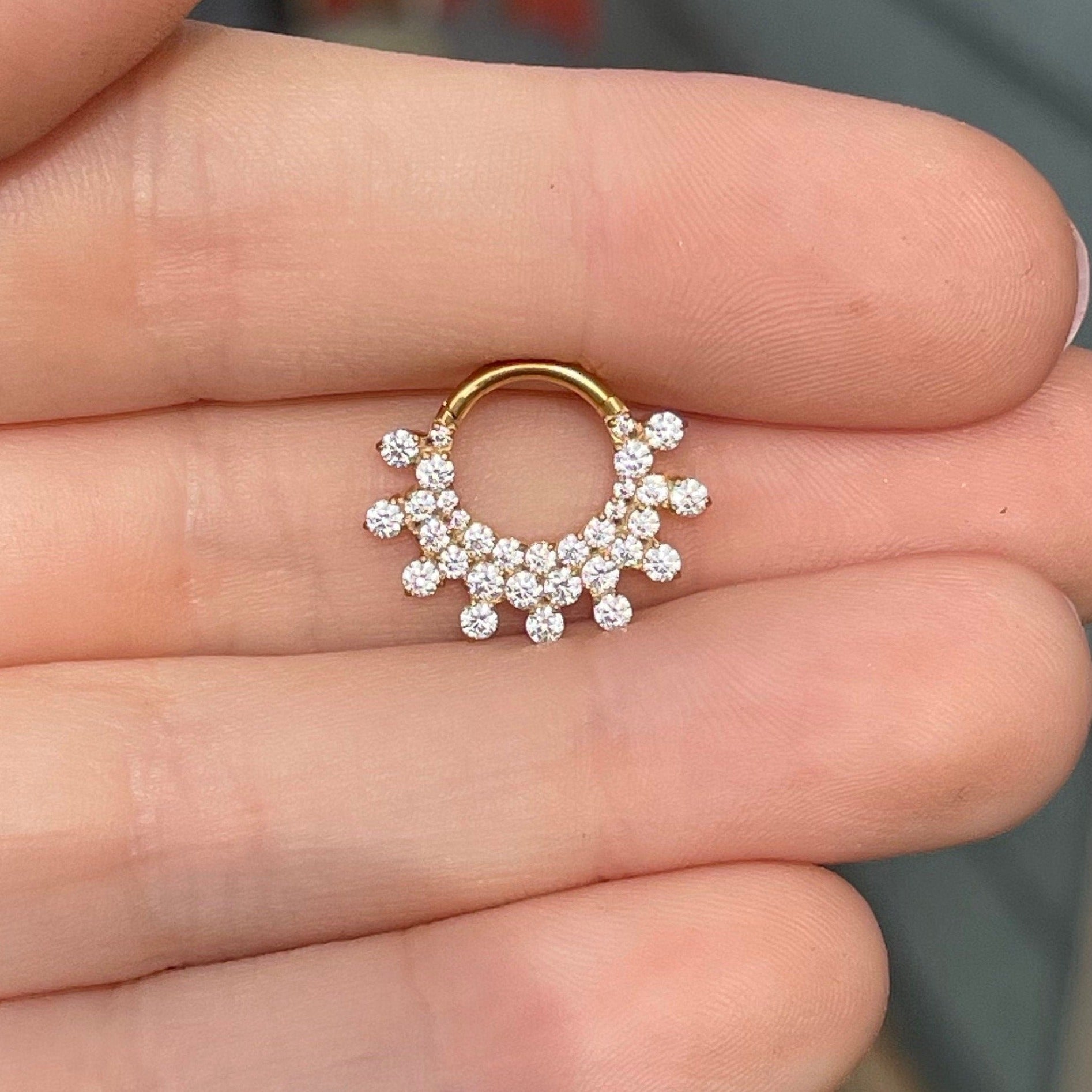 Serein Crystal Daith Earring-Daith Earring-Elara Body Jewelry