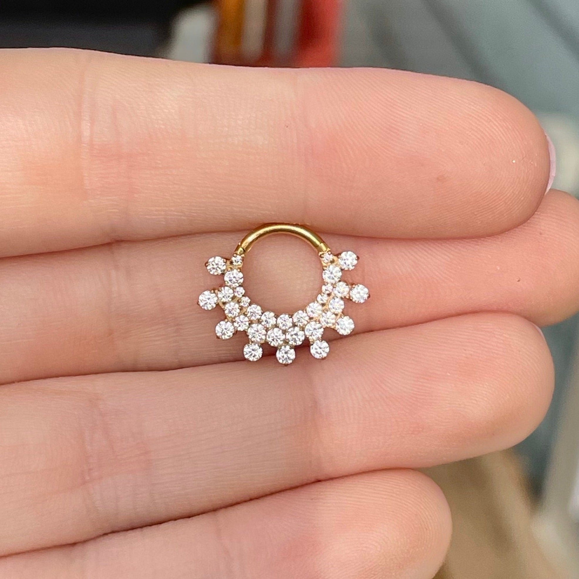 Serein Crystal Daith Earring-Daith Earring-Elara Body Jewelry