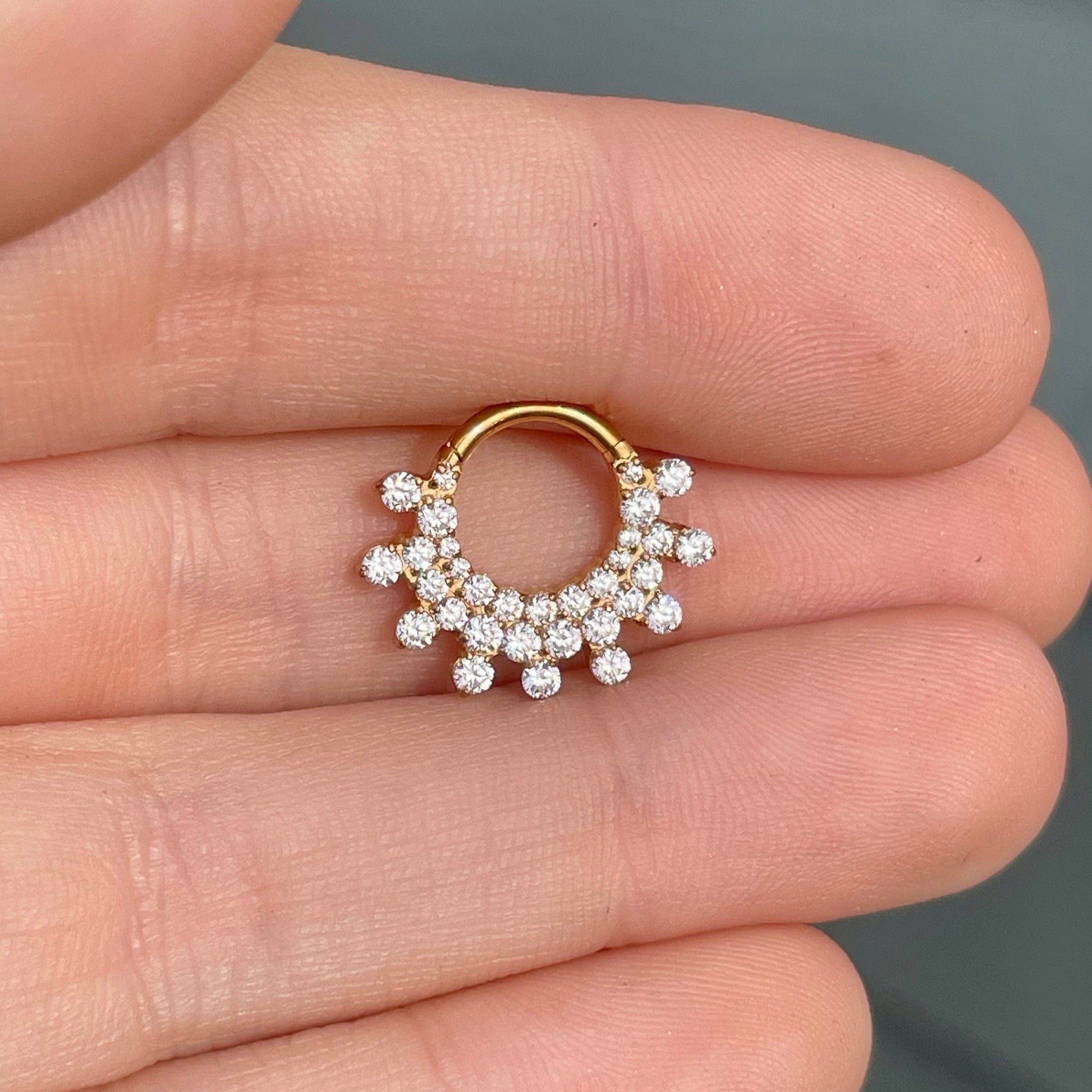 Serein Crystal Daith Earring-Daith Earring-Elara Body Jewelry