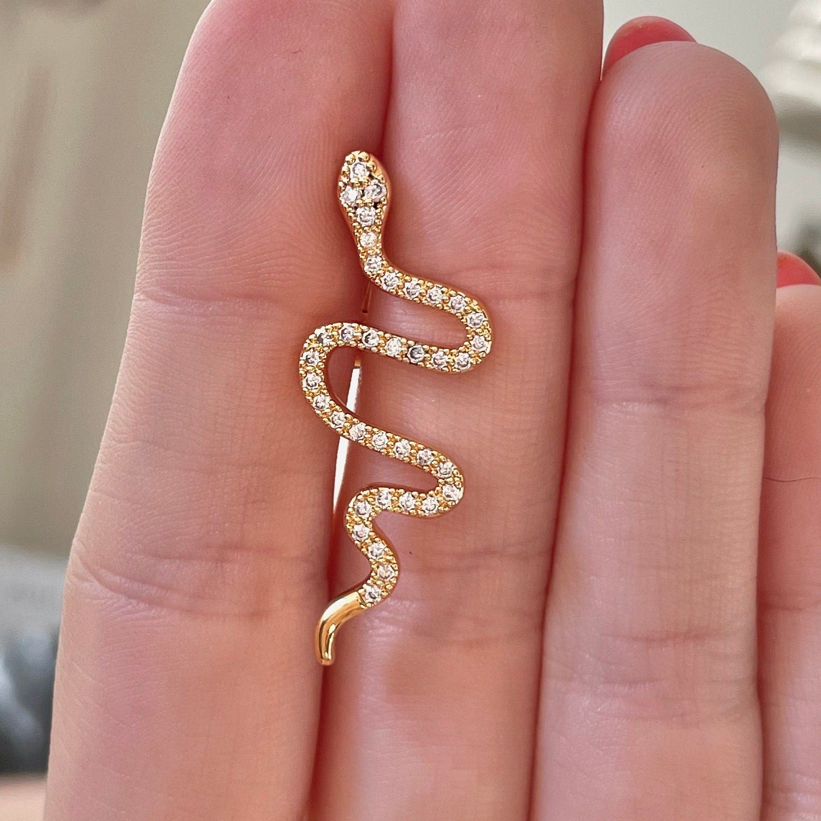 Serpentine Noire Belly Button Ring-Belly Button Rings-Elara Body Jewelry