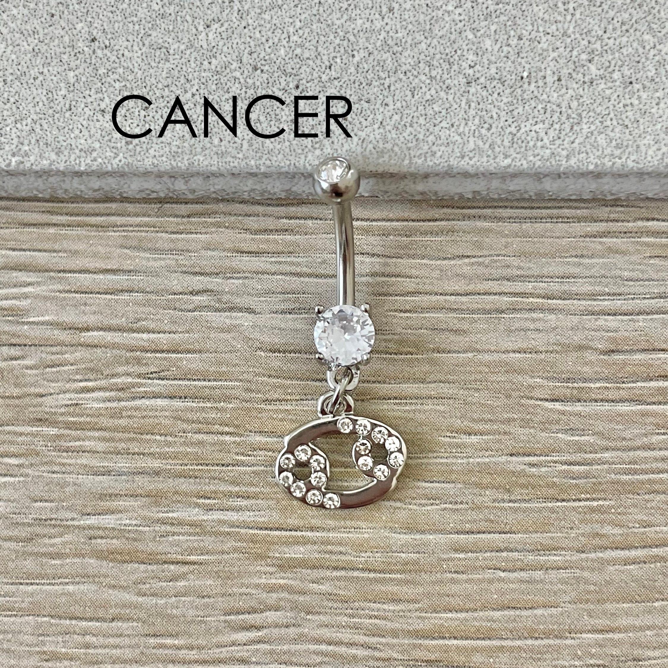 Silver Aquarius Belly Button Ring-Belly Button Rings-Cancer-Elara Body Jewelry