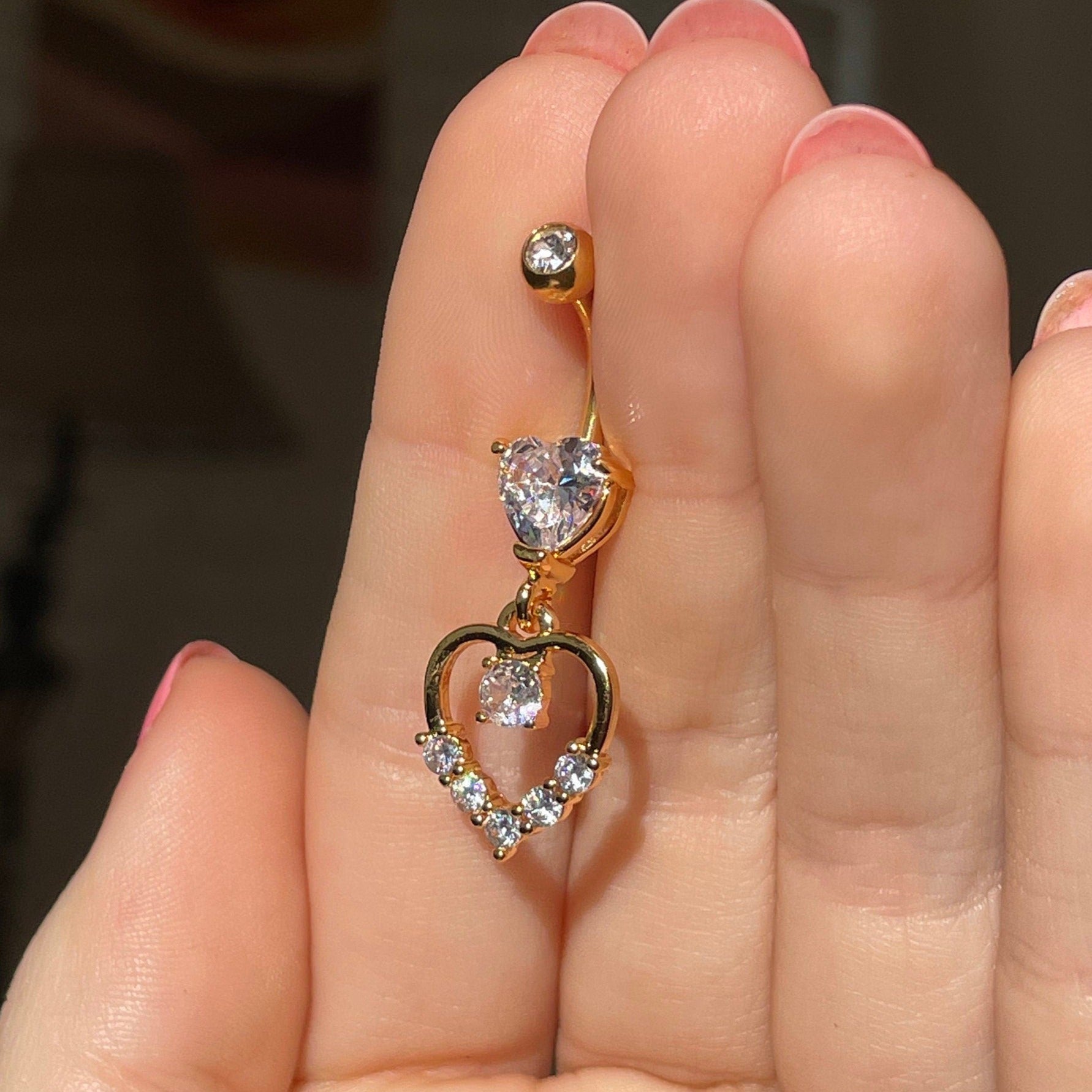 Solara Heart Belly Button Ring-Belly Button Rings-Elara Body Jewelry