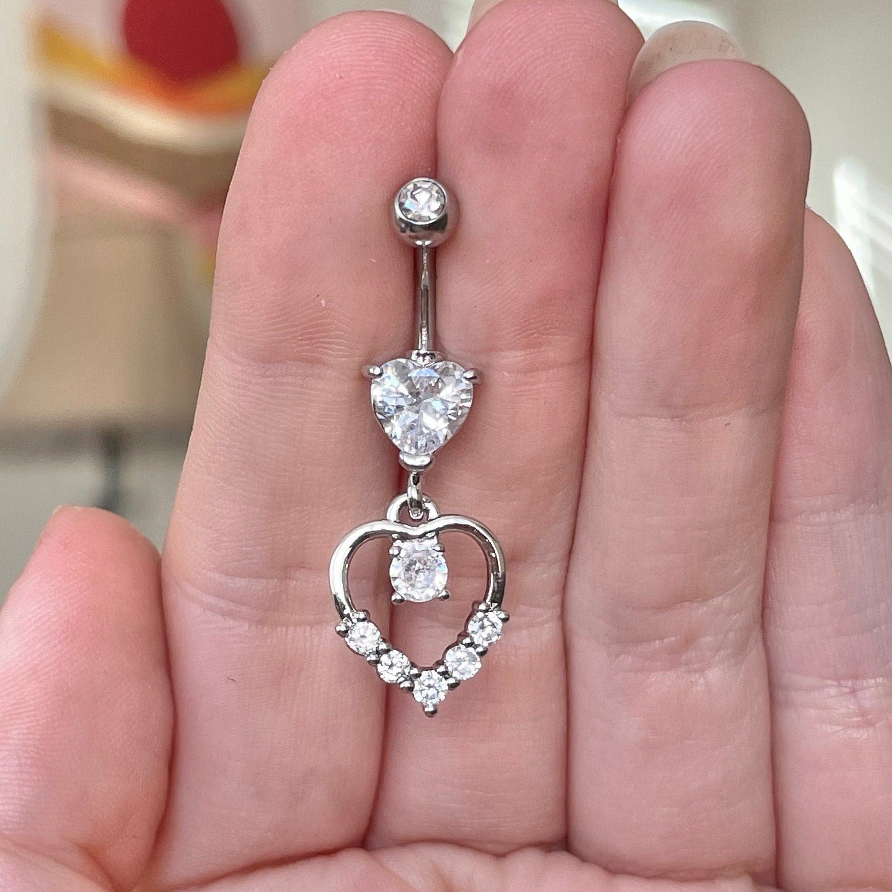 Solara Heart Belly Button Ring-Belly Button Rings-Elara Body Jewelry