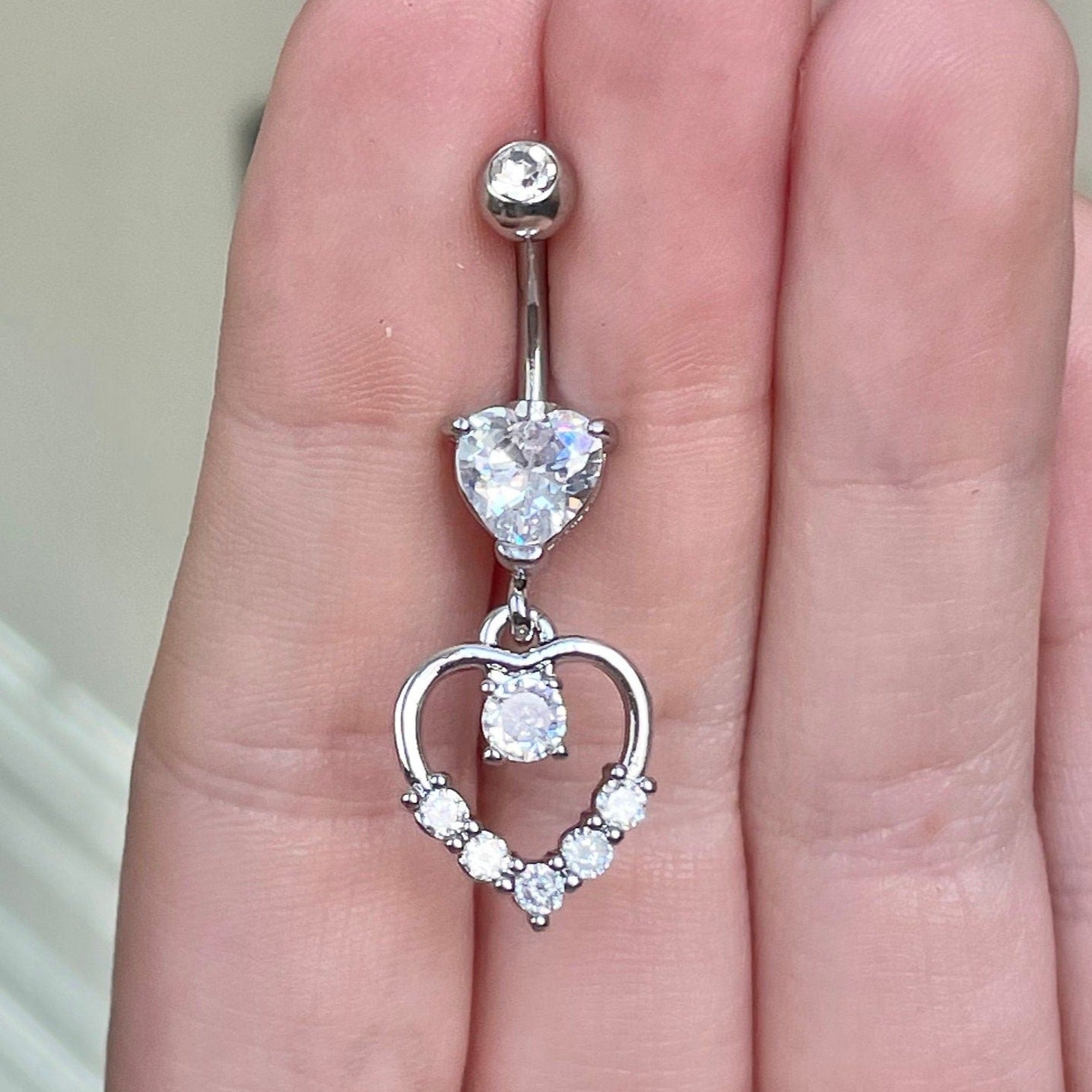 Solara Heart Belly Button Ring-Belly Button Rings-Elara Body Jewelry