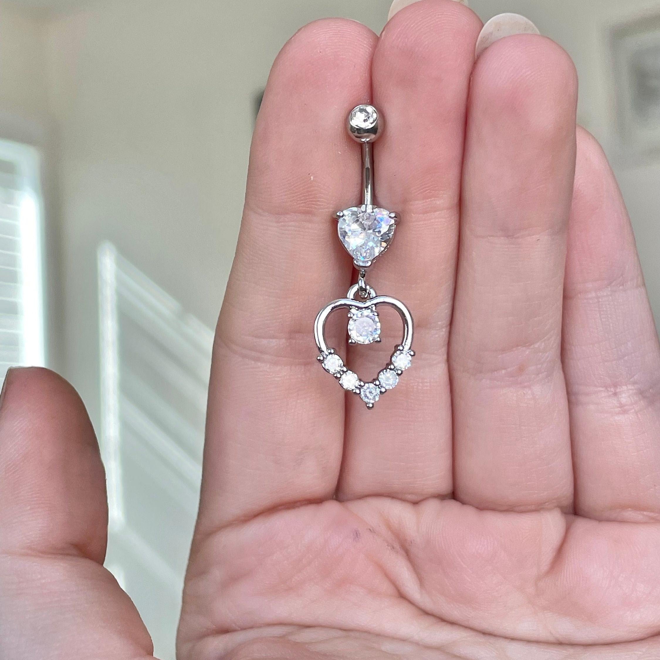 Solara Heart Belly Button Ring-Belly Button Rings-Elara Body Jewelry