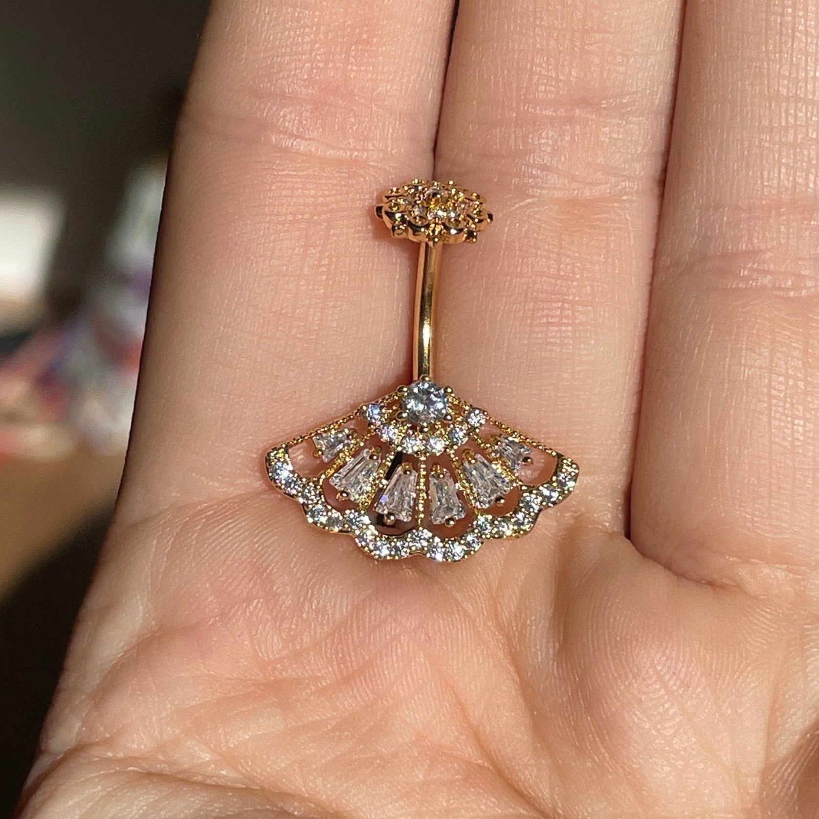 Soleia Arc Belly Button Ring-Belly Button Rings-Elara Body Jewelry