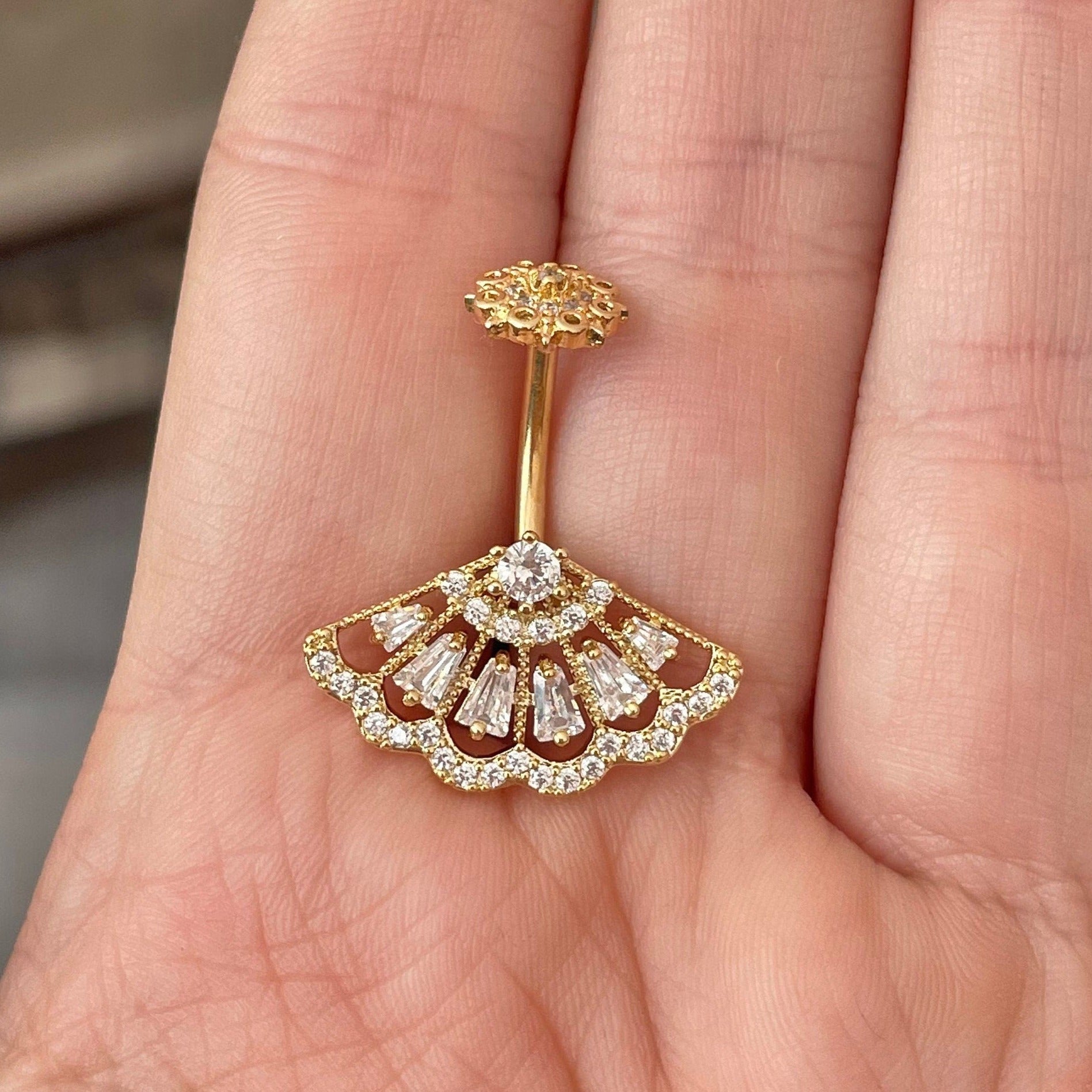 Soleia Arc Belly Button Ring-Belly Button Rings-Gold-Elara Body Jewelry