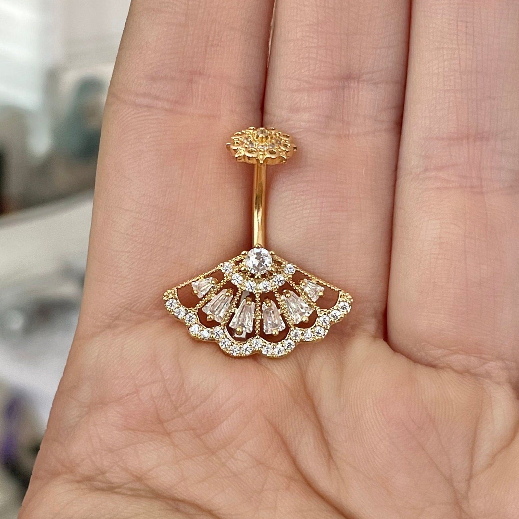 Soleia Arc Belly Button Ring-Belly Button Rings-Elara Body Jewelry