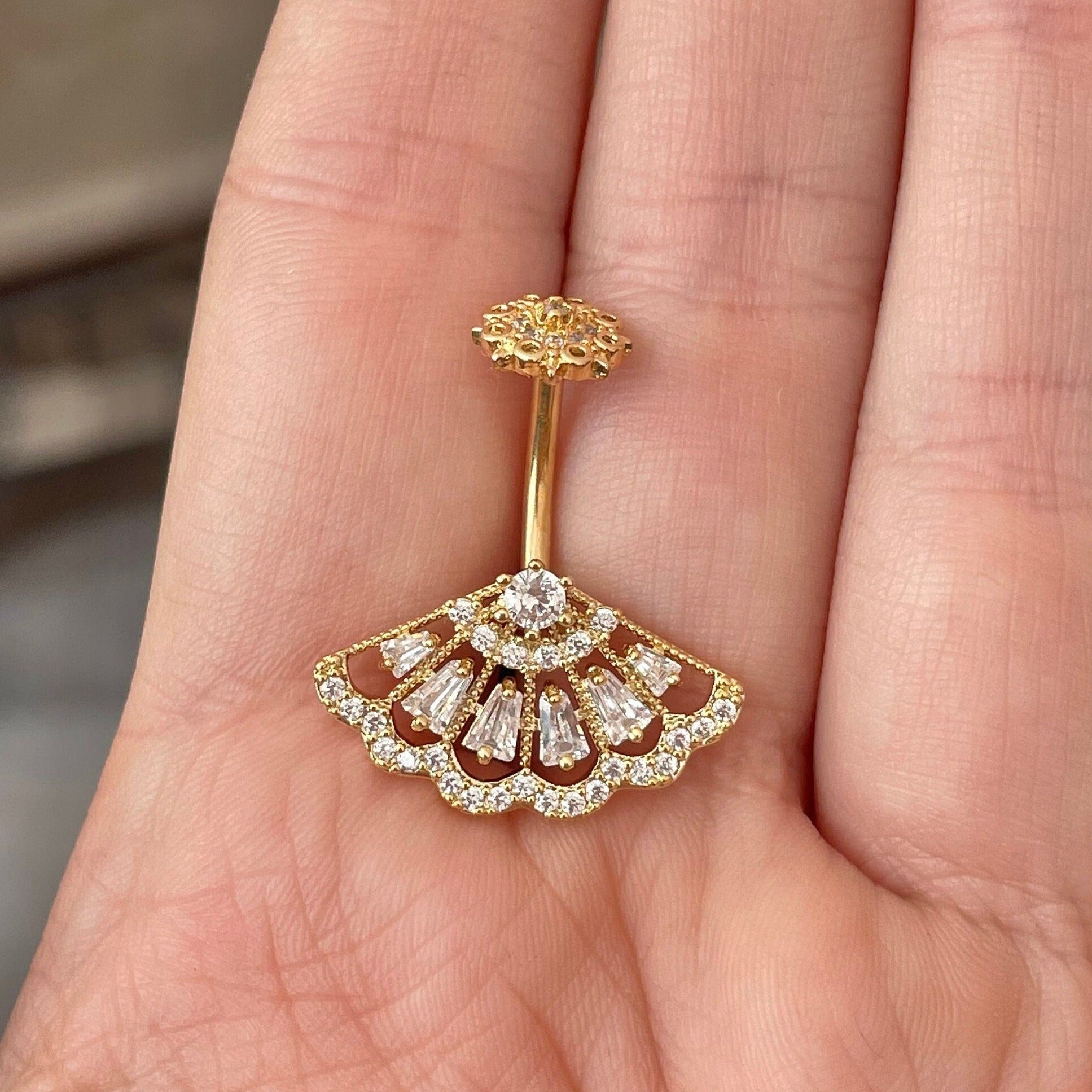 Soleia Arc Belly Button Ring-Belly Button Rings-Gold-Elara Body Jewelry