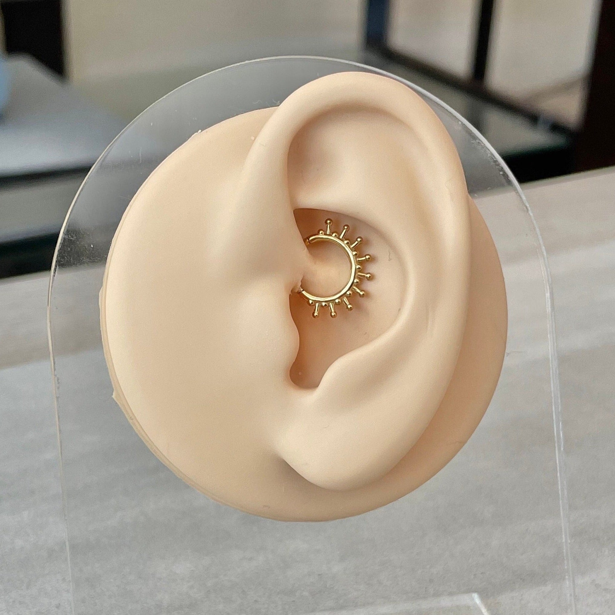 Solstice Glow Daith Earring-Daith Earring-Gold-8mm Diameter-Elara Body Jewelry