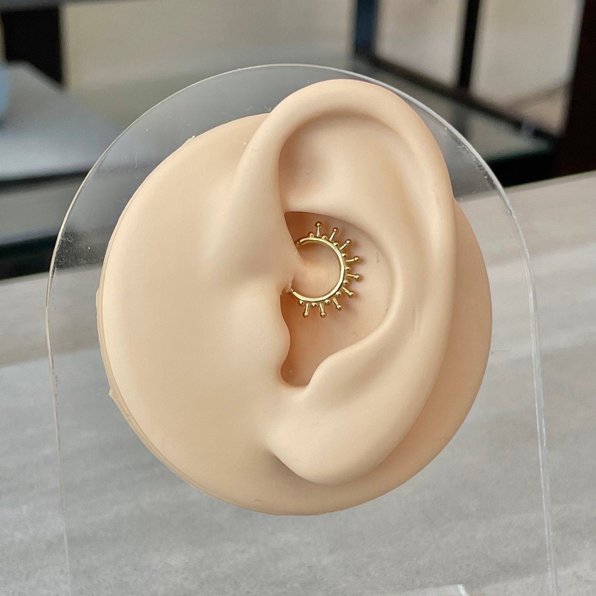 Solstice Glow Daith Earring-Daith Earring-Gold-8mm Diameter-Elara Body Jewelry